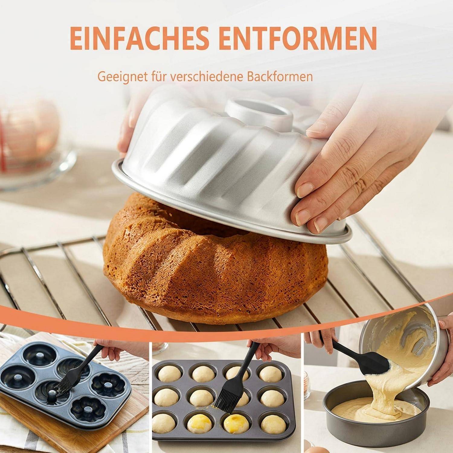 3 Stück Silikon Pinsel Set mit Spachtel