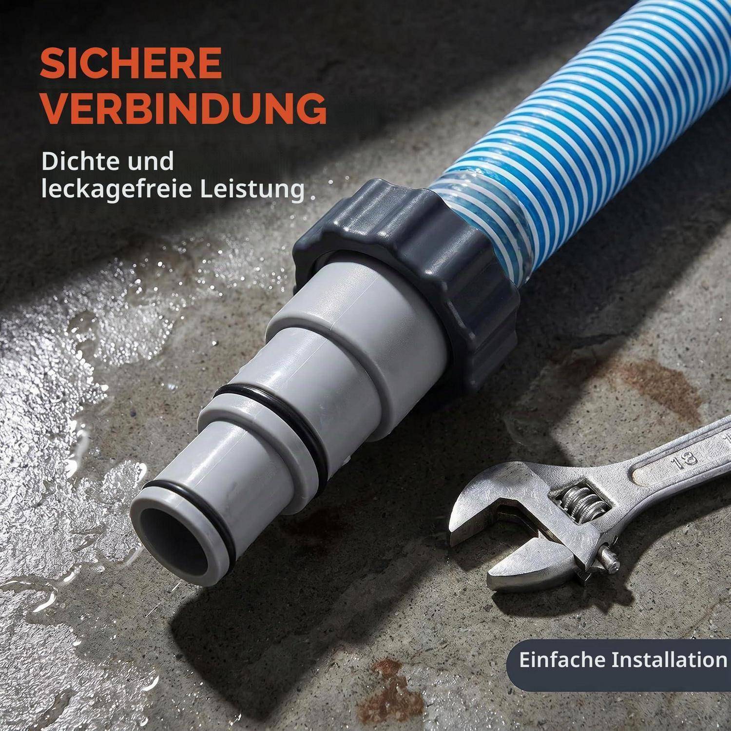 Poolschlauch Adapter 2 Stück für Ø 32mm & 38mm Schlauch mit Innengewinde