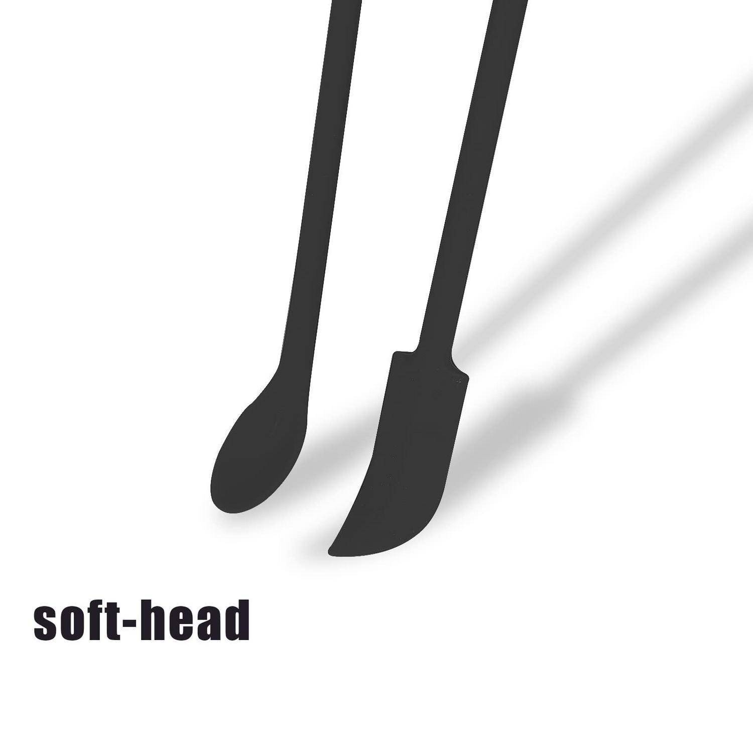 Illustration von zwei schwarzen Zahnburstköpfen mit der Bezeichnung „soft-head