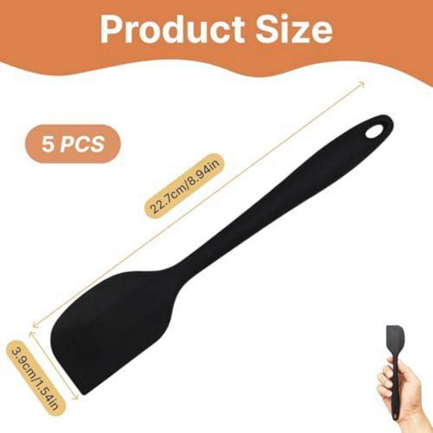 Produktgrößenabbildung eines schwarzen Spachtels, 22,7 cm (8,94 Zoll) lang und 3,9 cm (1,54 Zoll) breit, verkauft als 5 Stück.