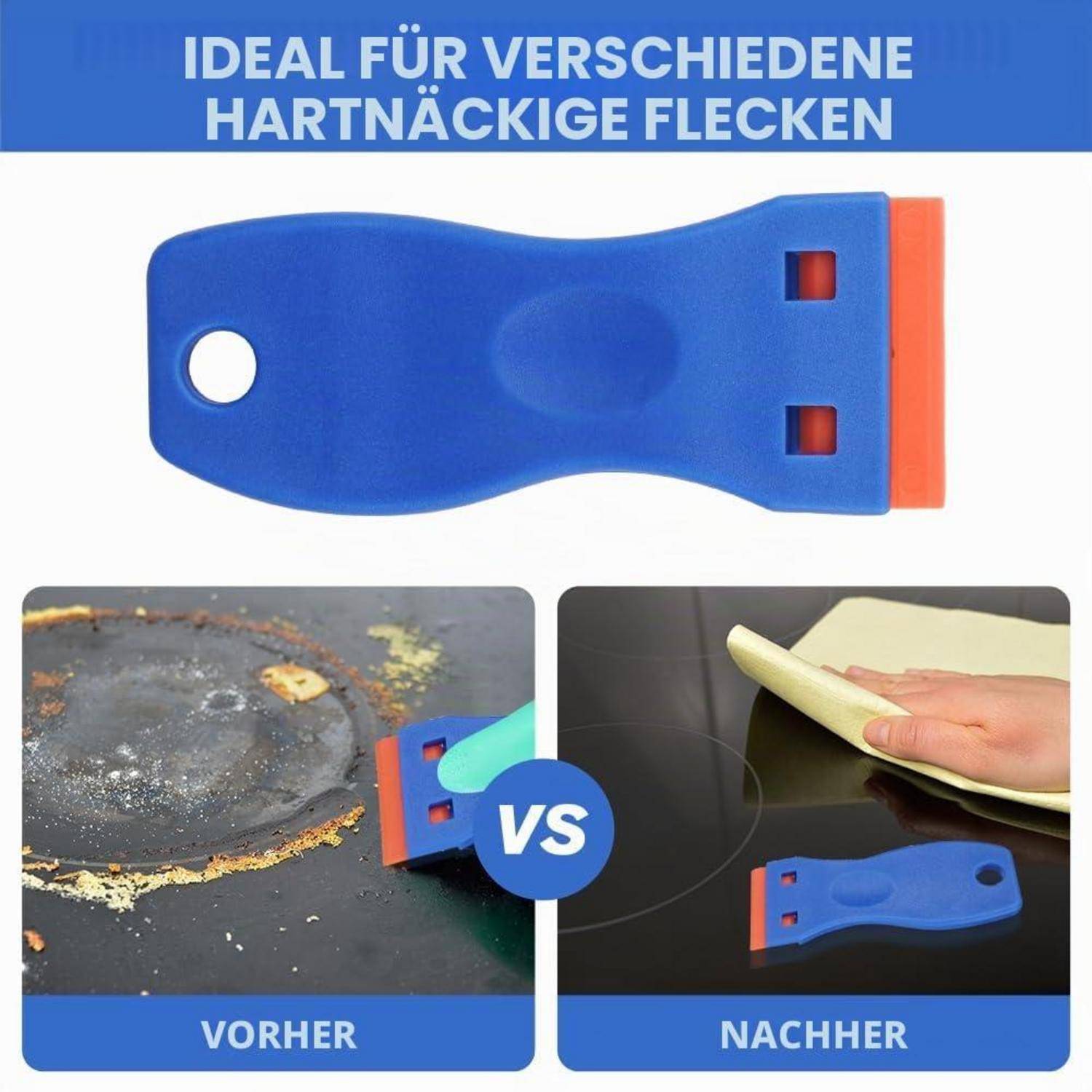 Schaber Set 2 Stück mit 120 Kunststoffklingen Blau