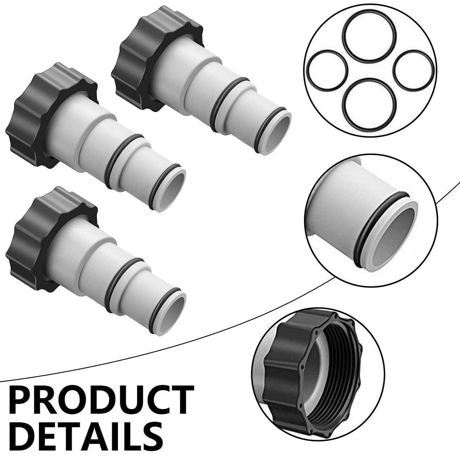 Produktdetail-Illustration einer schwarzen gerippten Kappe auf einem grauen zylindrischen Stecker, mit mehreren Ansichten und Nahaufnahmen der Spitze, der Öffnungen und des Gewinde-Innenraums.