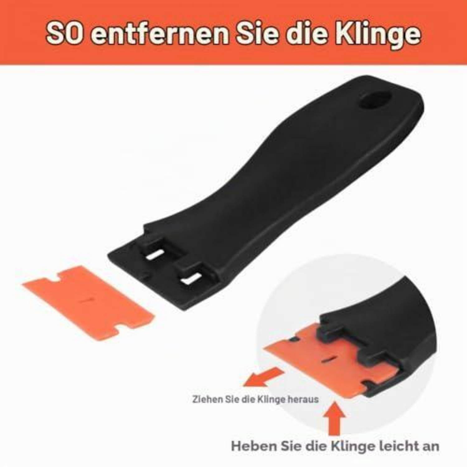 Kunststoffschaber Set mit 30 Klingen Schwarz 2 Stück