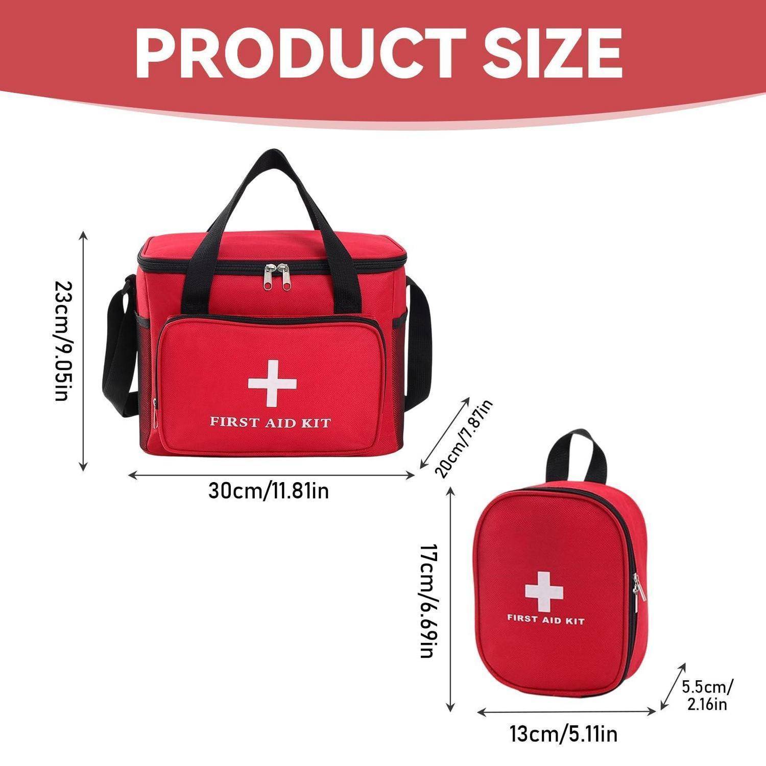Erste Hilfe Tasche leer 2er Set mit kleiner Tasche, rot