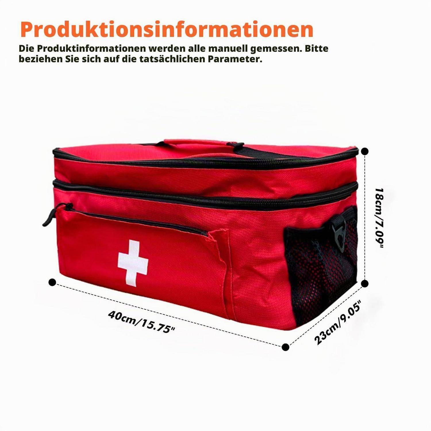 Erste Hilfe Tasche leer, Notfalltasche, Medikamententasche, Arzttasche, Reiseapotheke
