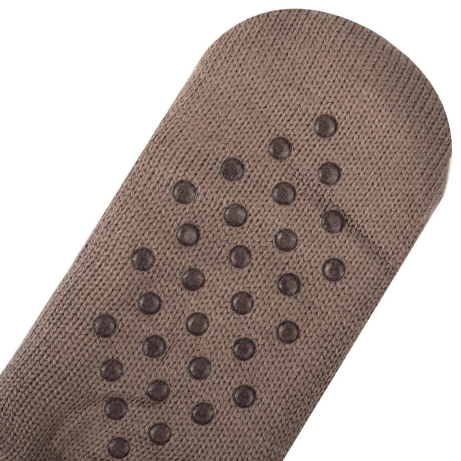 Jeasona Haussocken Damen Winter Antirutsch Braun 35/38 EU