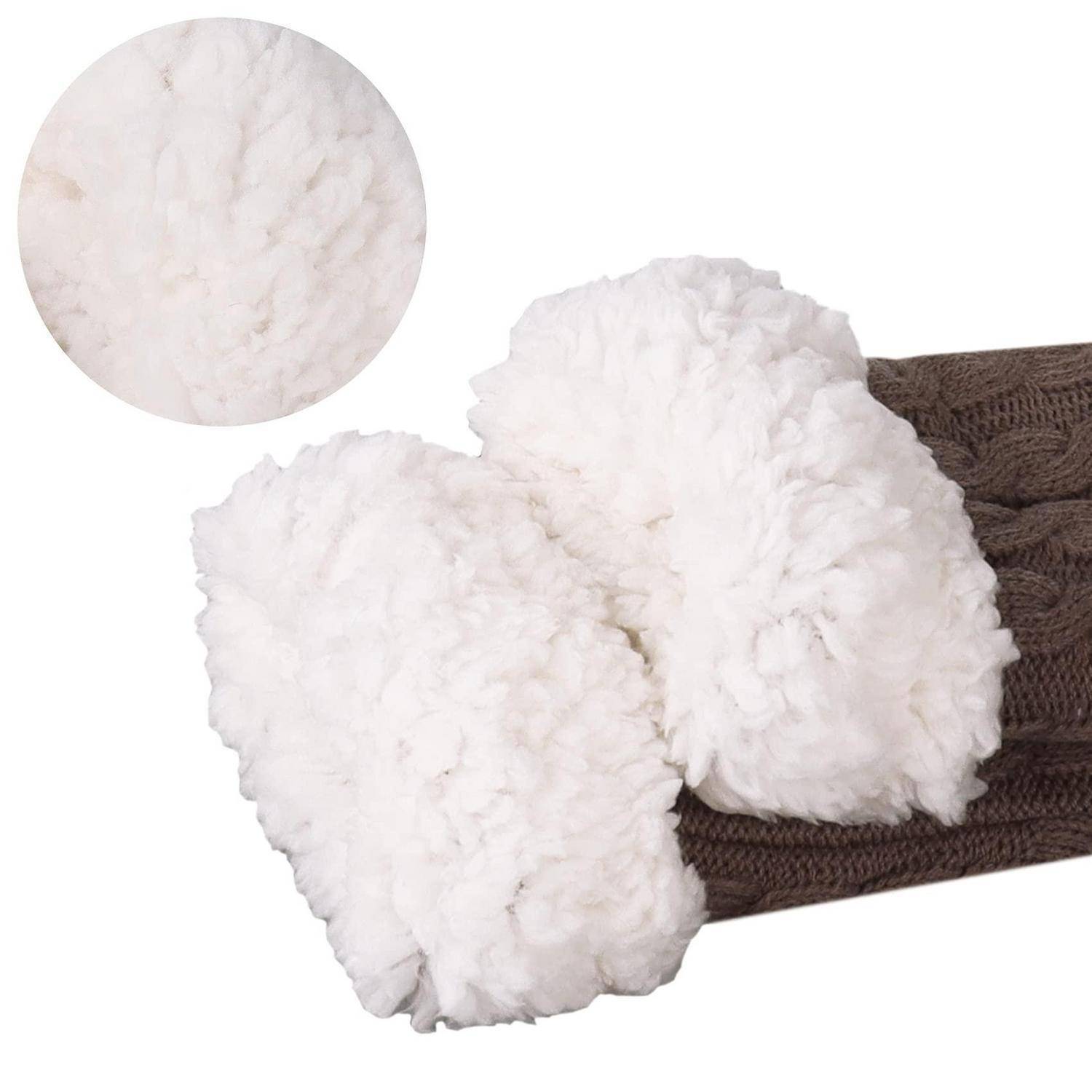 Jeasona Haussocken Damen Winter Antirutsch Braun 35/38 EU