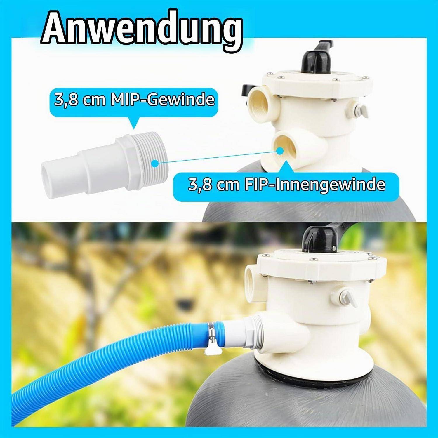 Poolfilteradapter mit der Bezeichnung „Anwendung