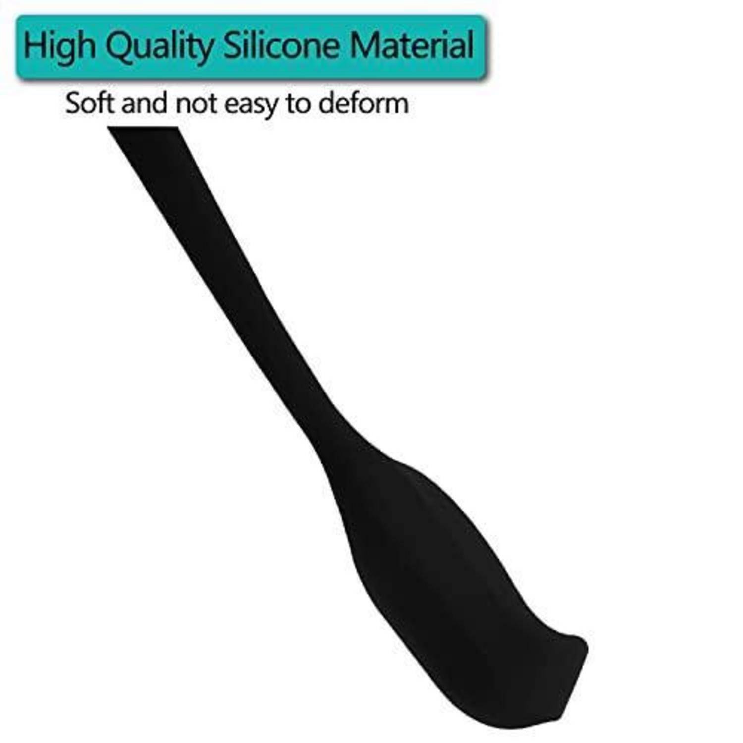 Schwarzer Silikonspatel mit Text „Hochwertiges Silikonmaterial
