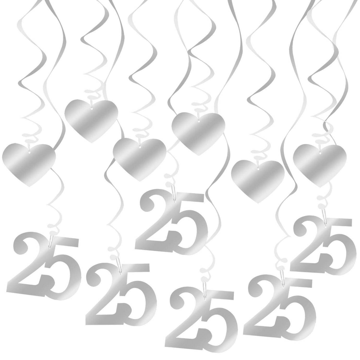 Silberne Herzen und „25