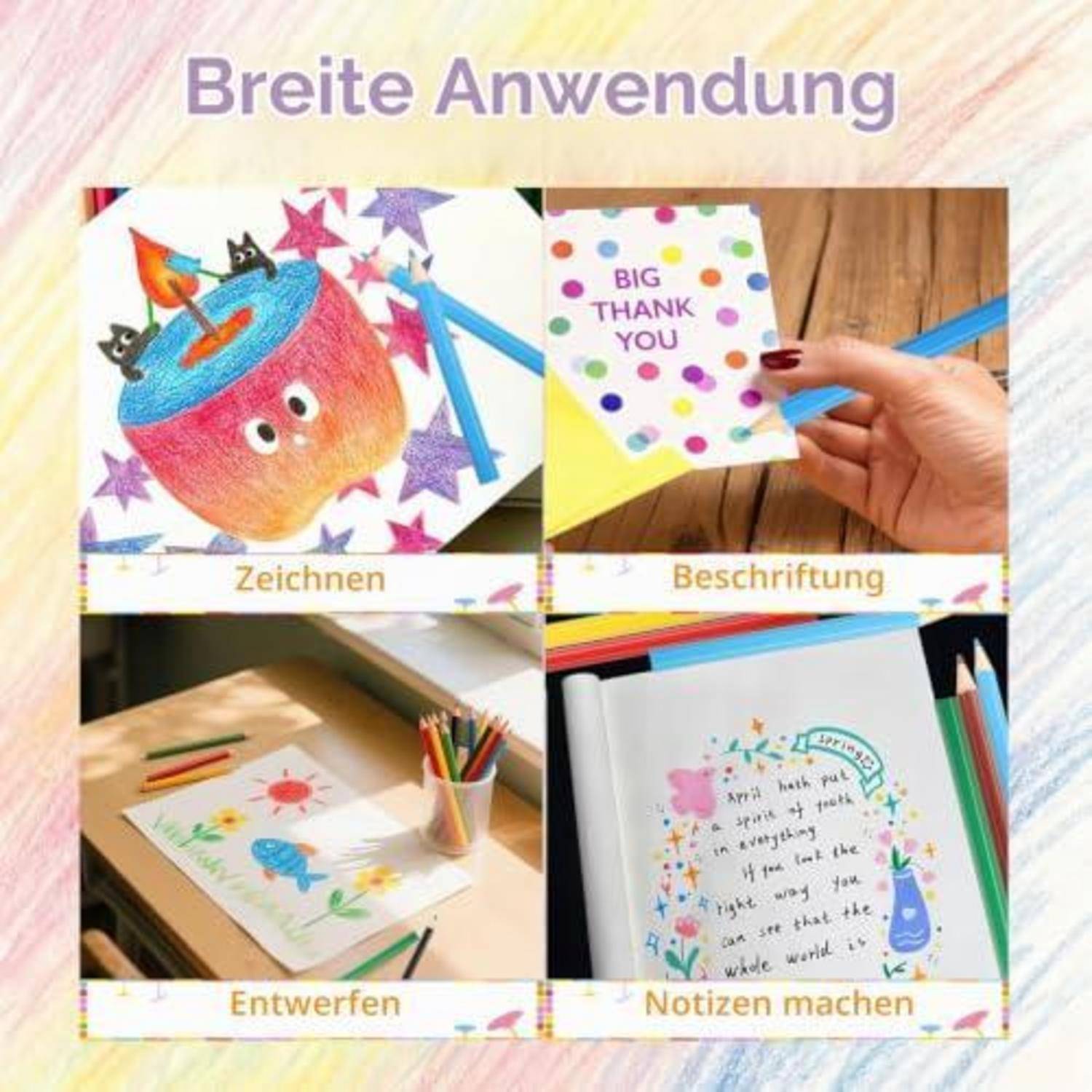 Buntstifte Set 120 Stück 9cm Mini Holzstifte mit 4 Spitzer