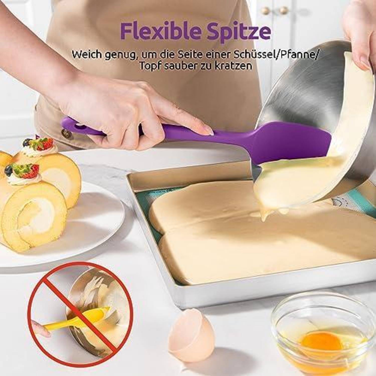 Lila Spatel mit der Bezeichnung „Flexible Spitze