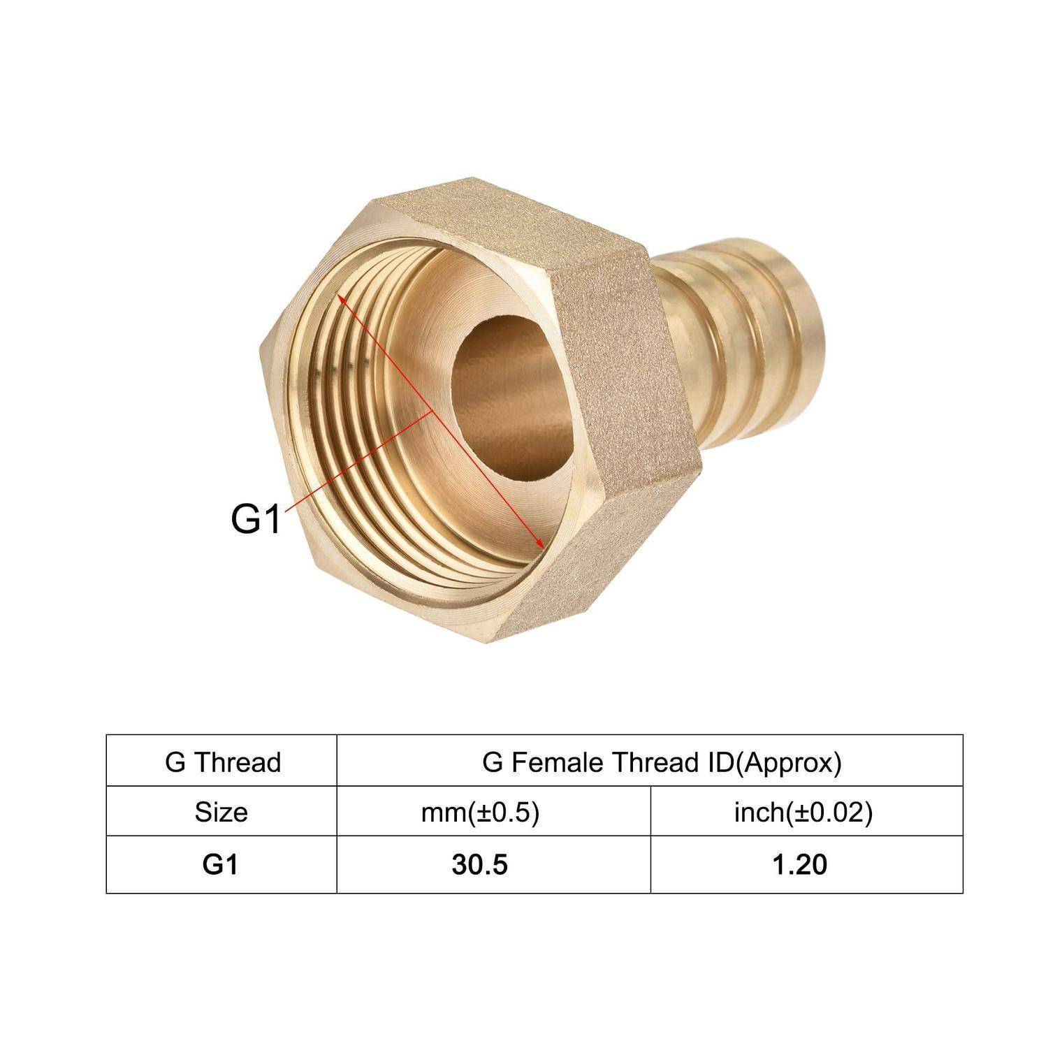 Messingschraube G1 weibliches Schlauchangelenk mit ungefährem Innendurchmesser von 30,5 mm, 1,20 Zoll.