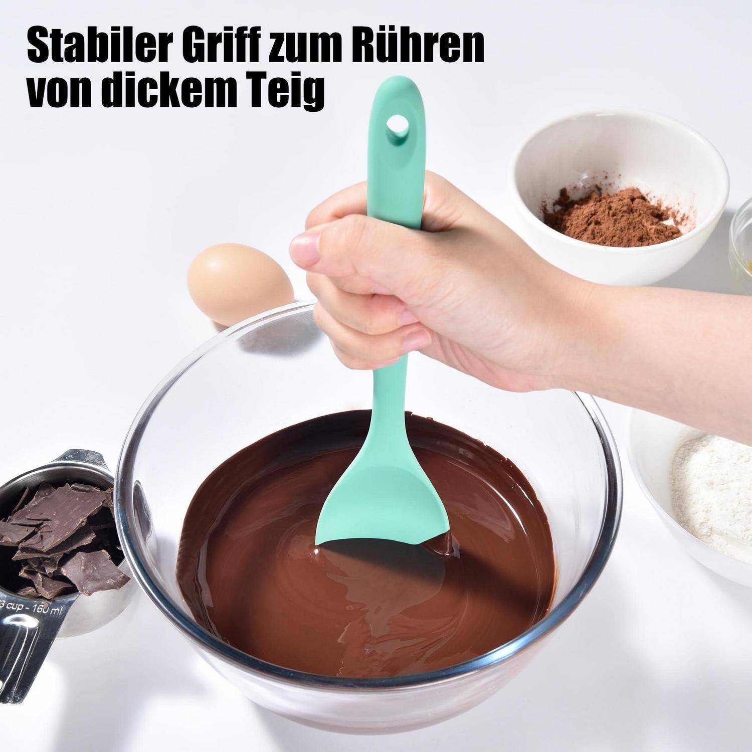 Stabiler Griff zum Rühren von dickem Teig.