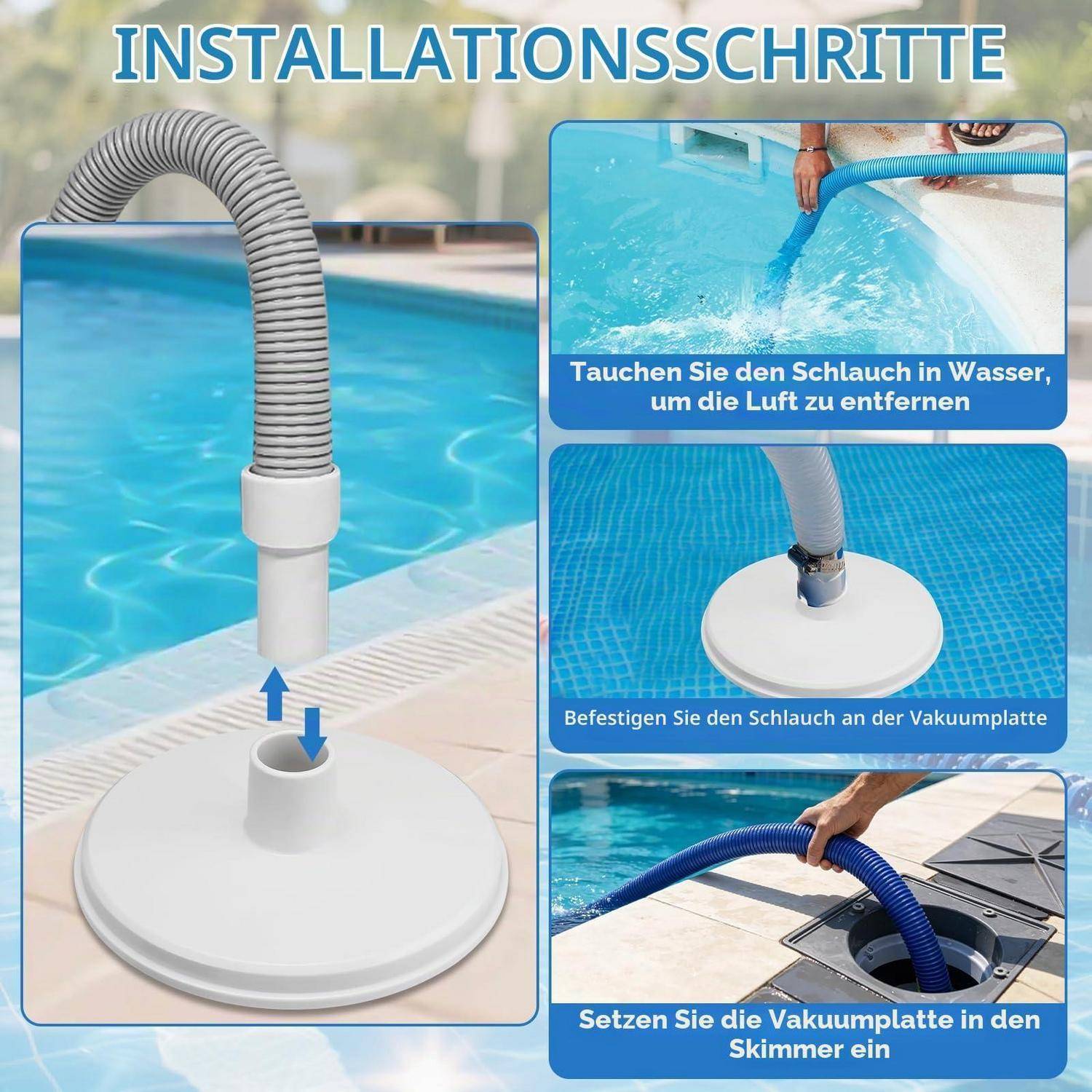 Skimmer Saugplatte für Pool, Vakuumplatte für Schwimmbecken, PVC, 1.5 Zoll Schlauchanschluss