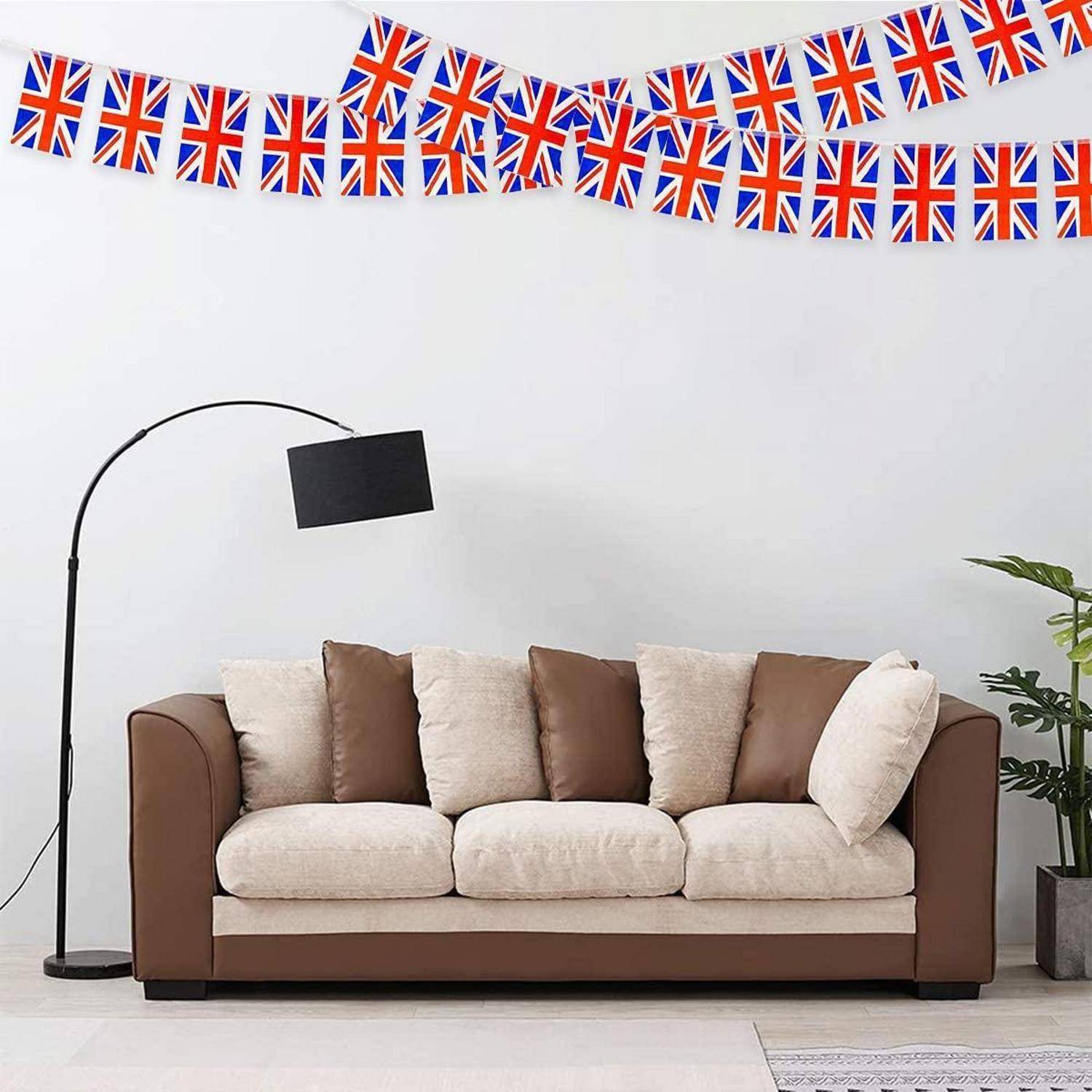 Union Jack Wimpelkette 10m 30 Flaggen 14x21cm Polyester wasserdicht