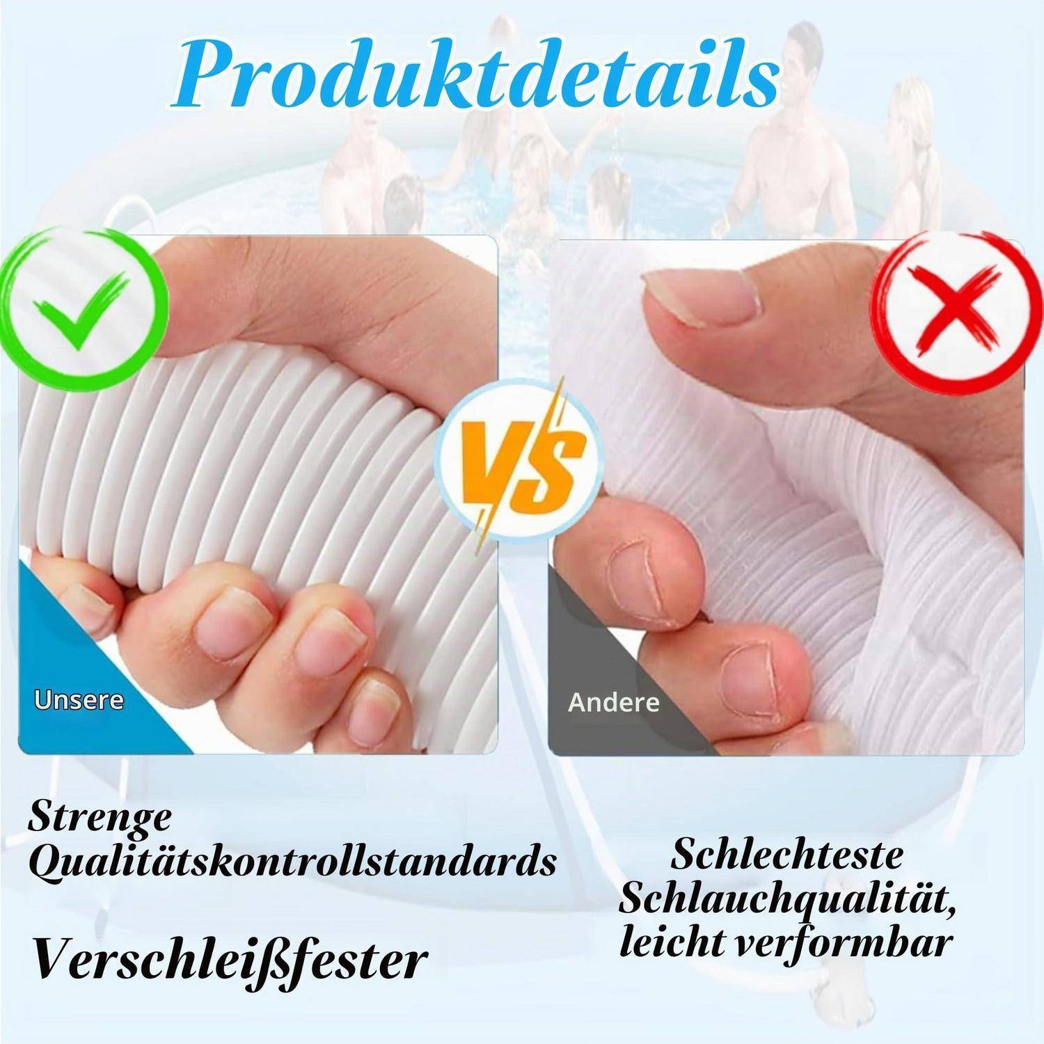 Produktdetails-Grafik, die einen grünen Haken bei „Unsere