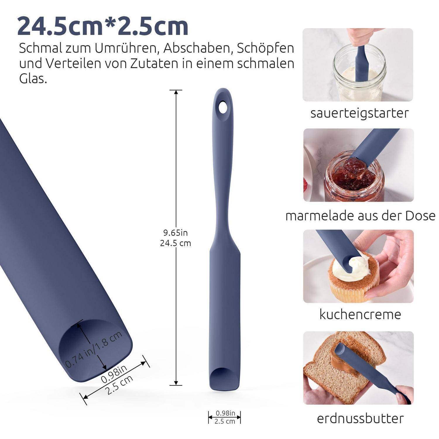 U-Taste Sauerteigspatel Silikon 315℃ hitzebeständig Löffel Marineblau