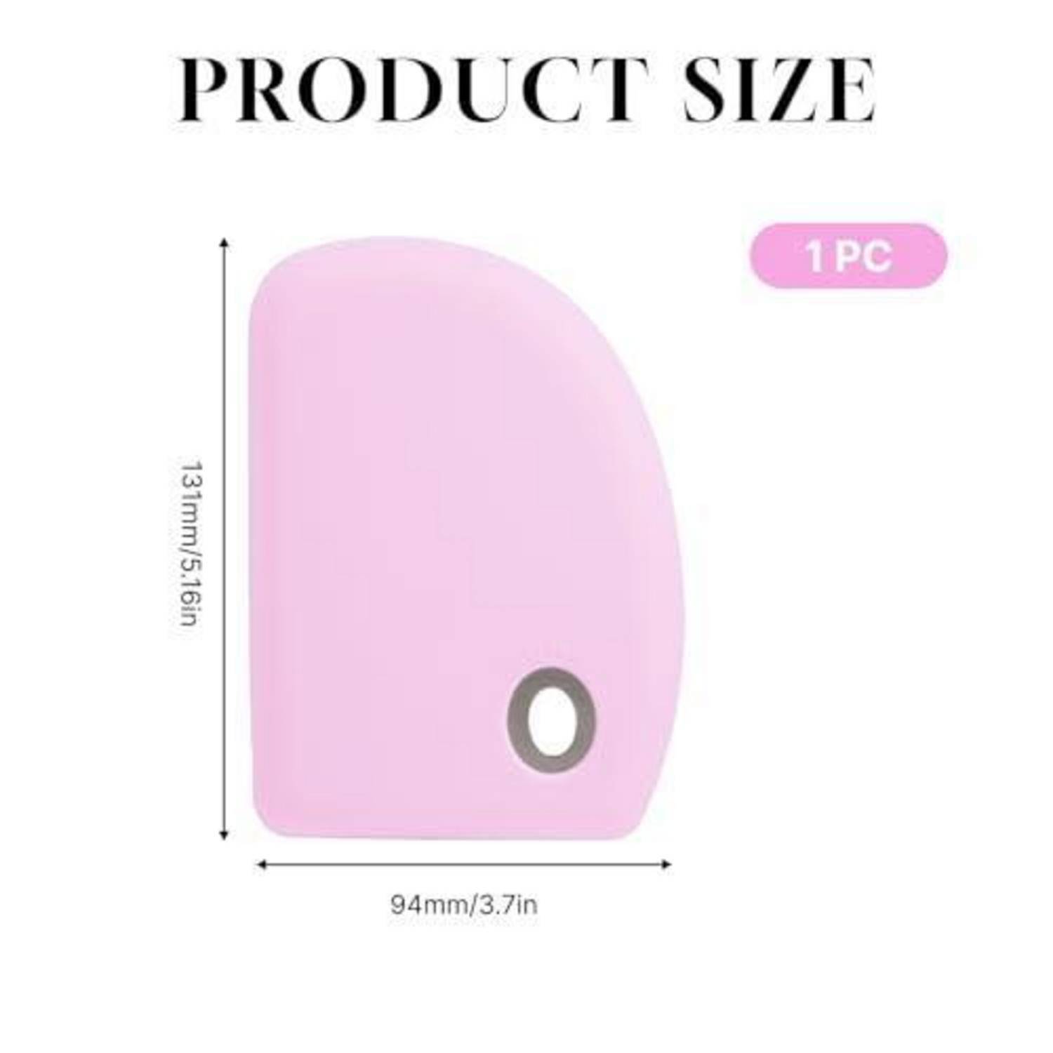 Größendiagramm eines rosa gerundeten Objekts mit der Bezeichnung 