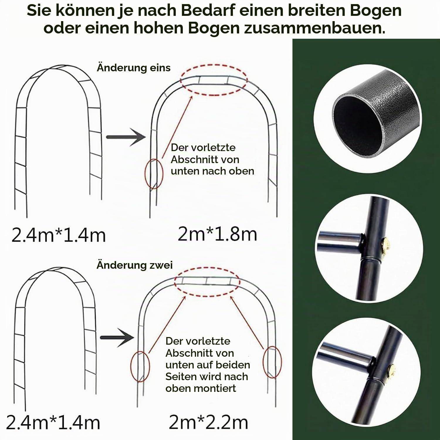 Rosenbogen Metall pulverbeschichtet wetterfest Rankhilfe Garten