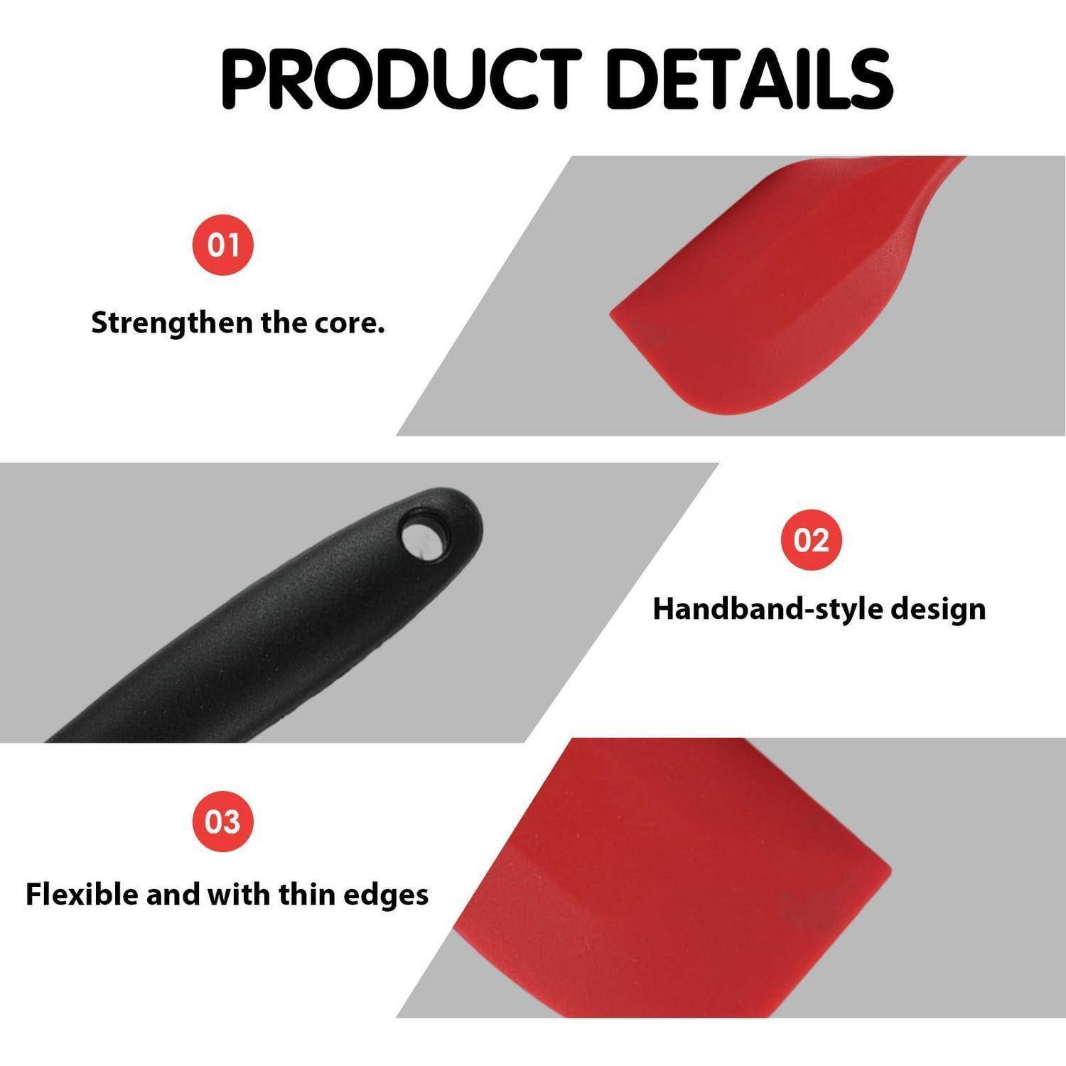 Produktdetails-Grafik für ein armband-ähnliches Fitnesswerkzeug: Stärken Sie Ihren Kern, mit flexiblen dünnen Kanten und einem Griff mit Lochende-Design.