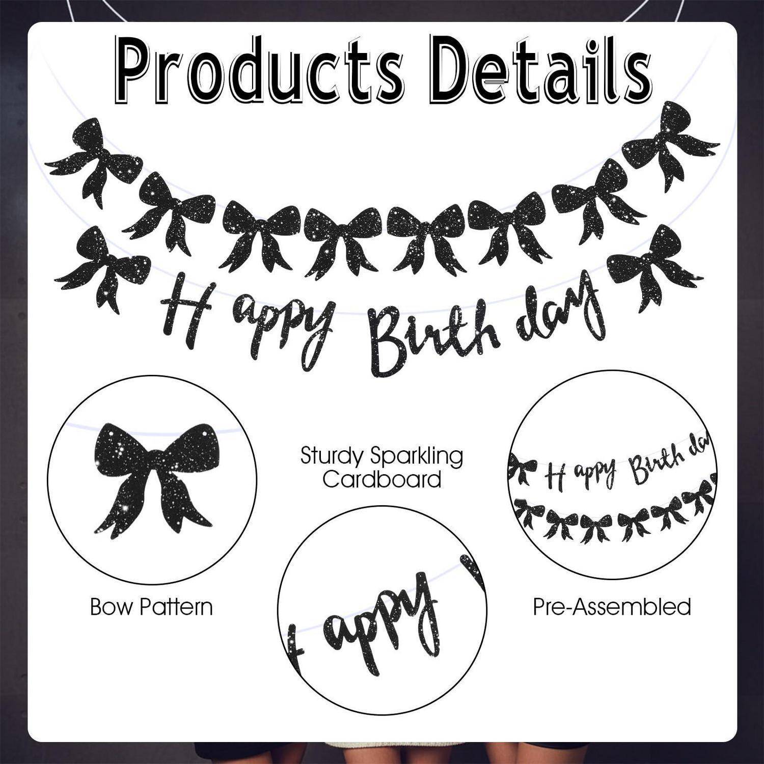 Produktdetails für ein glitzerndes „Happy Birthday