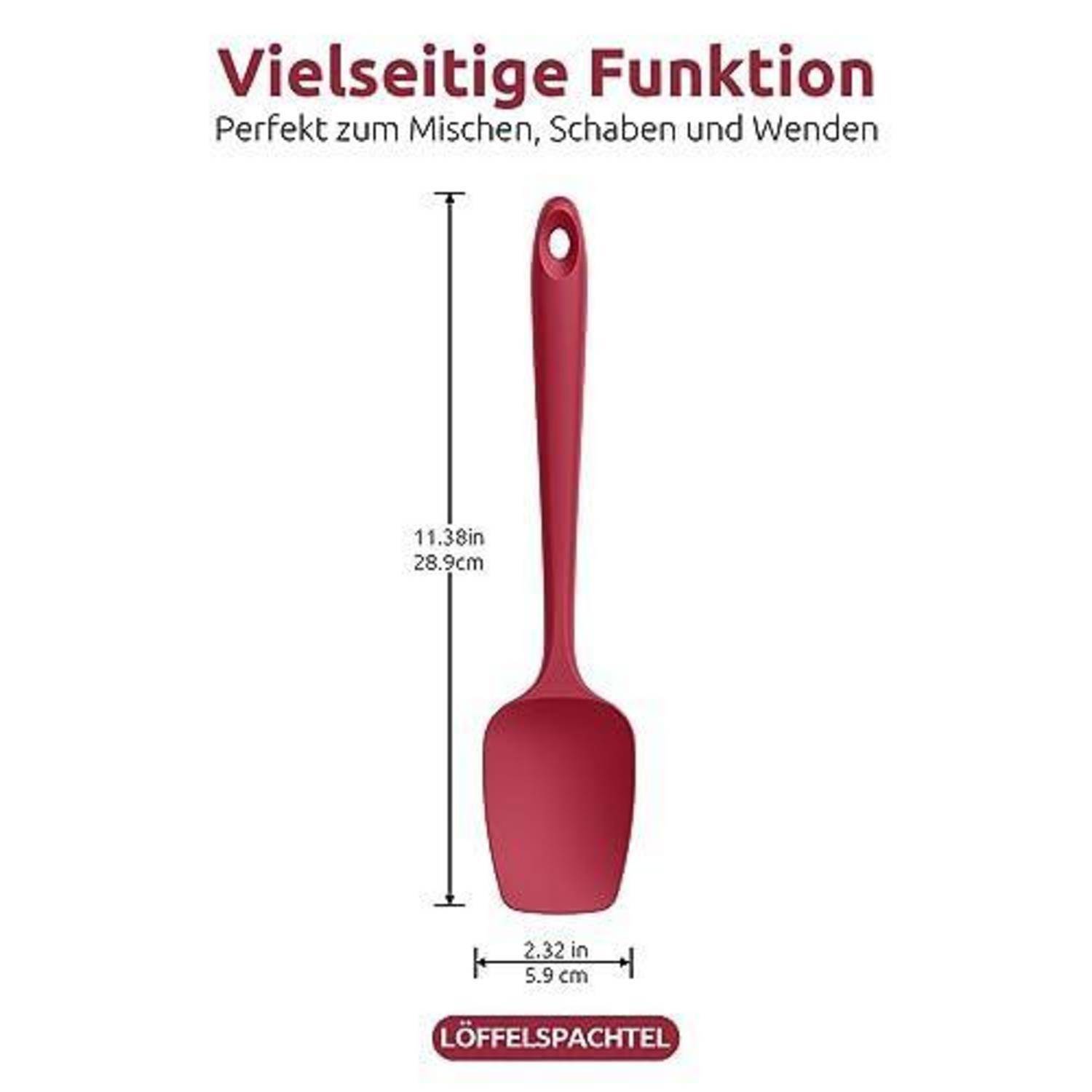 Roter Spatel mit Griffloch, gekennzeichnet mit „Vielseitige Funktion