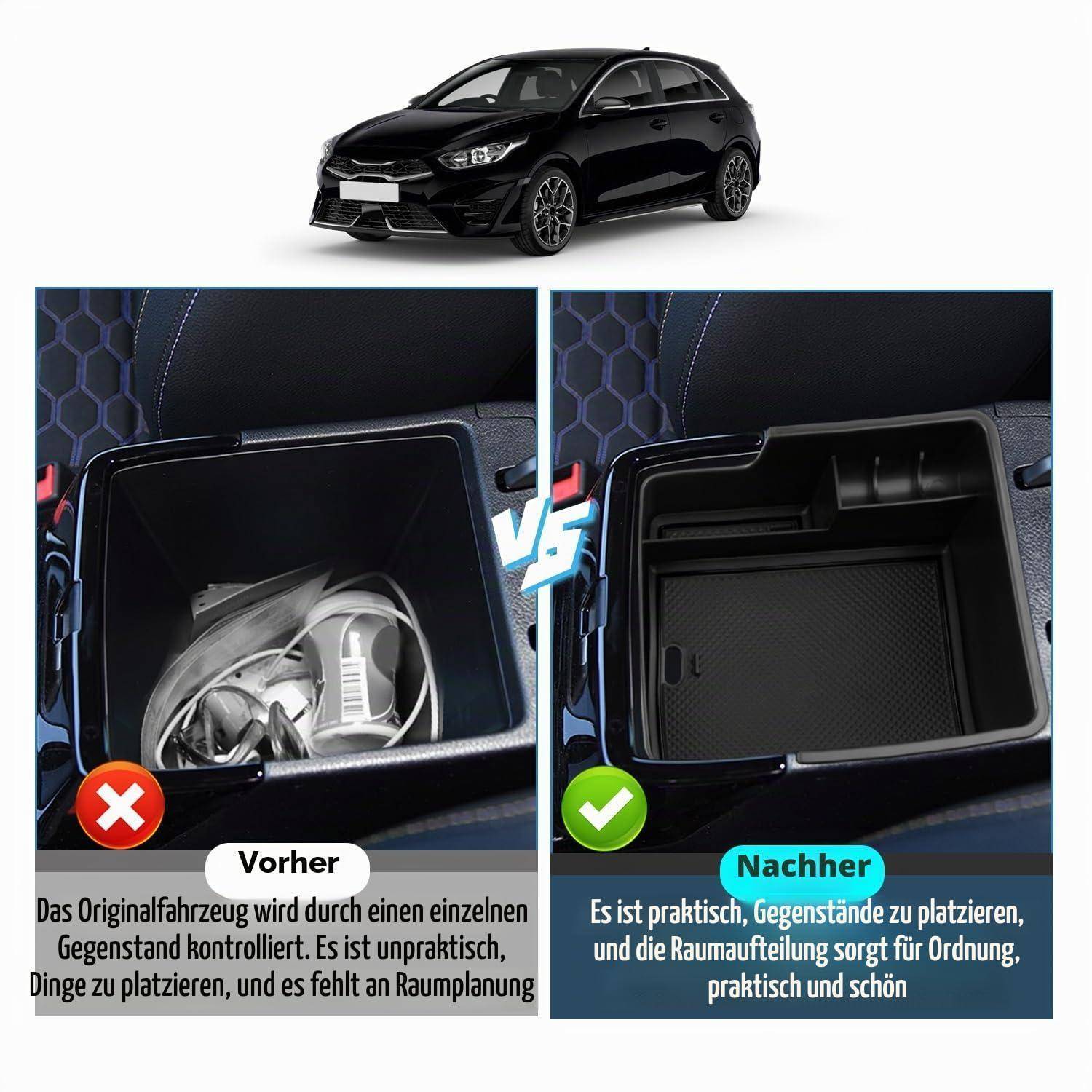 Mittelkonsole Aufbewahrungsbox Kia Ceed SW Proceed XCeed GT Schwarz