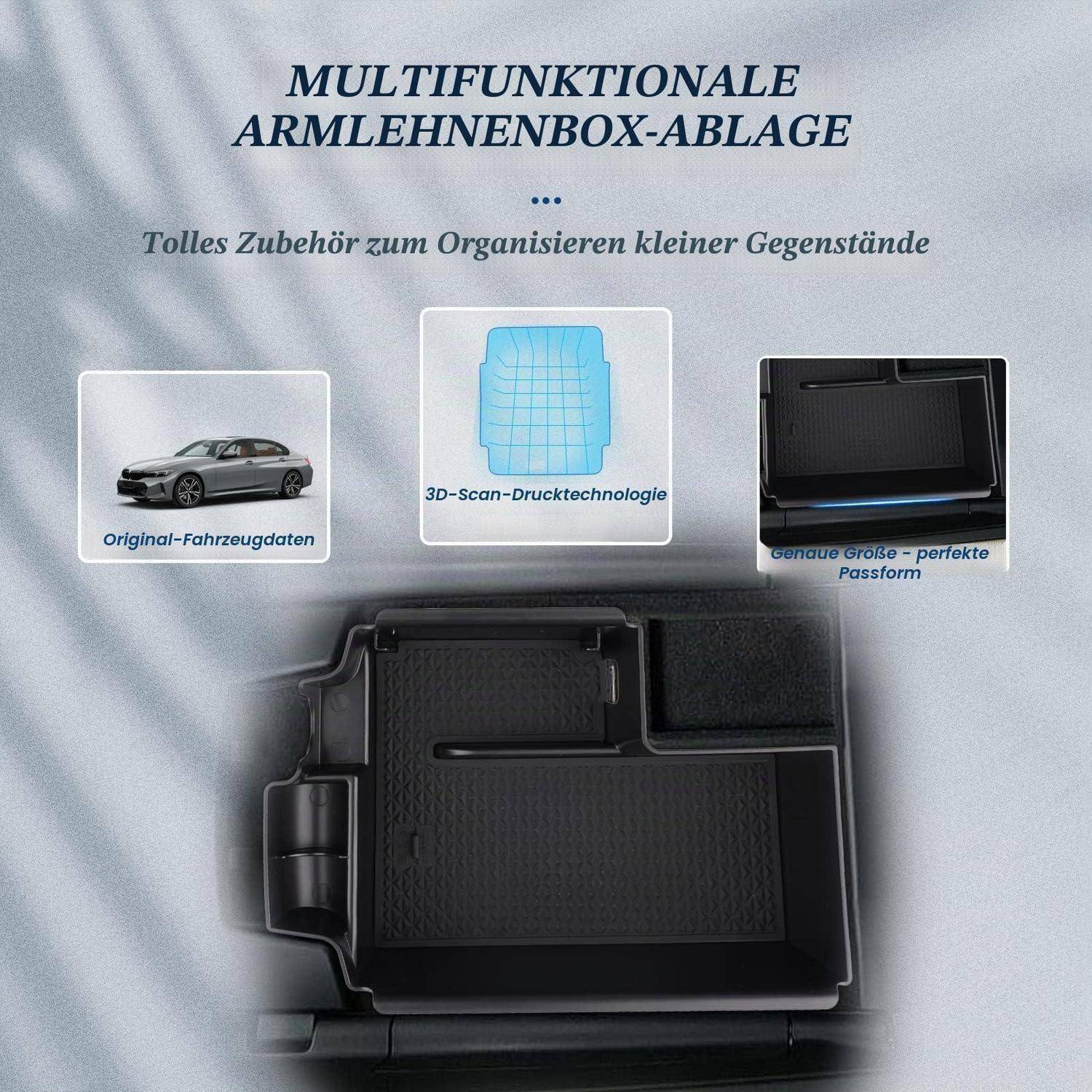 Mittelkonsolen-Organizer für BMW 5er G30/G31/G38 2020+ ABS-Kunststoff