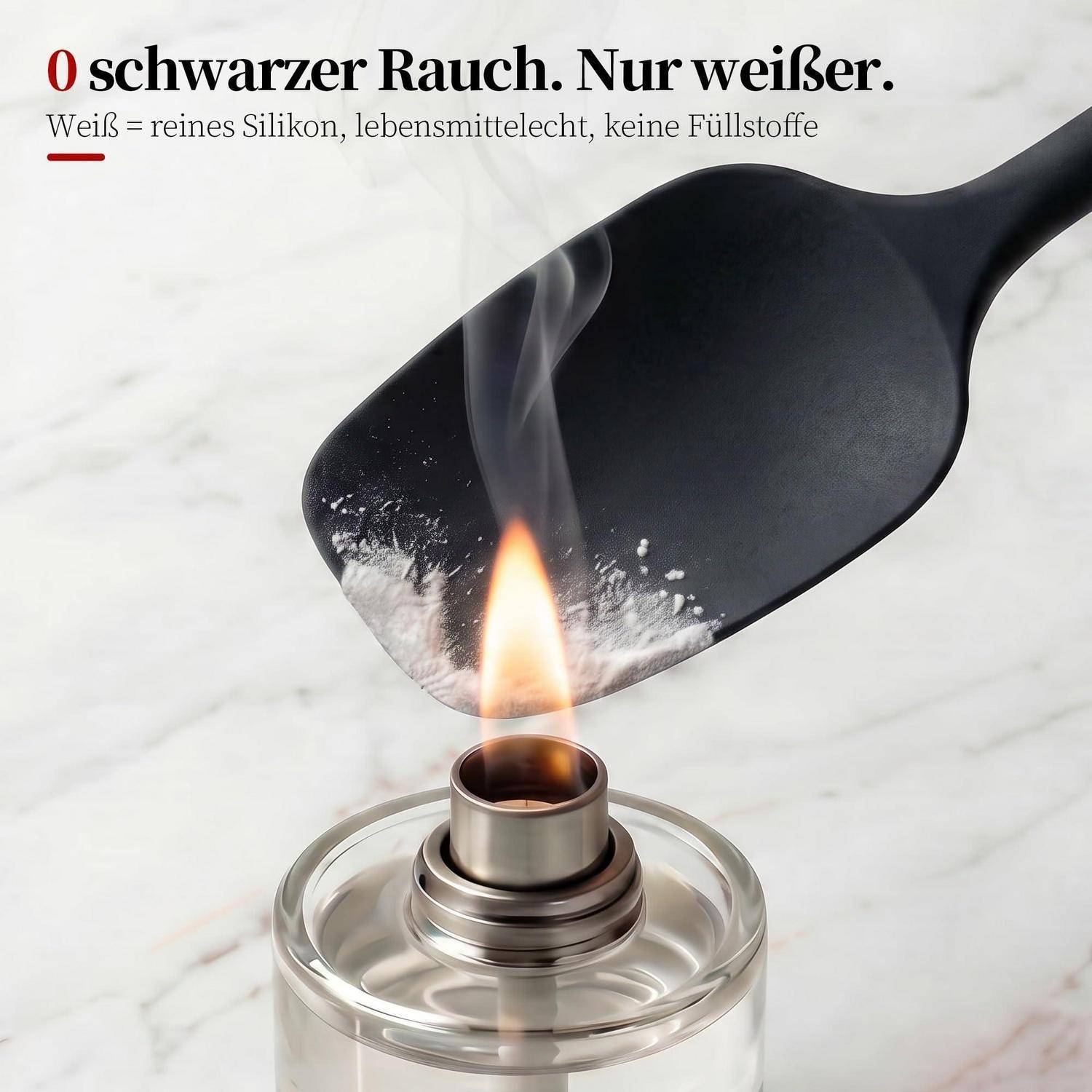 Silikon Pfannenwender 2er Set Schwarz 315°C Hitzebeständig