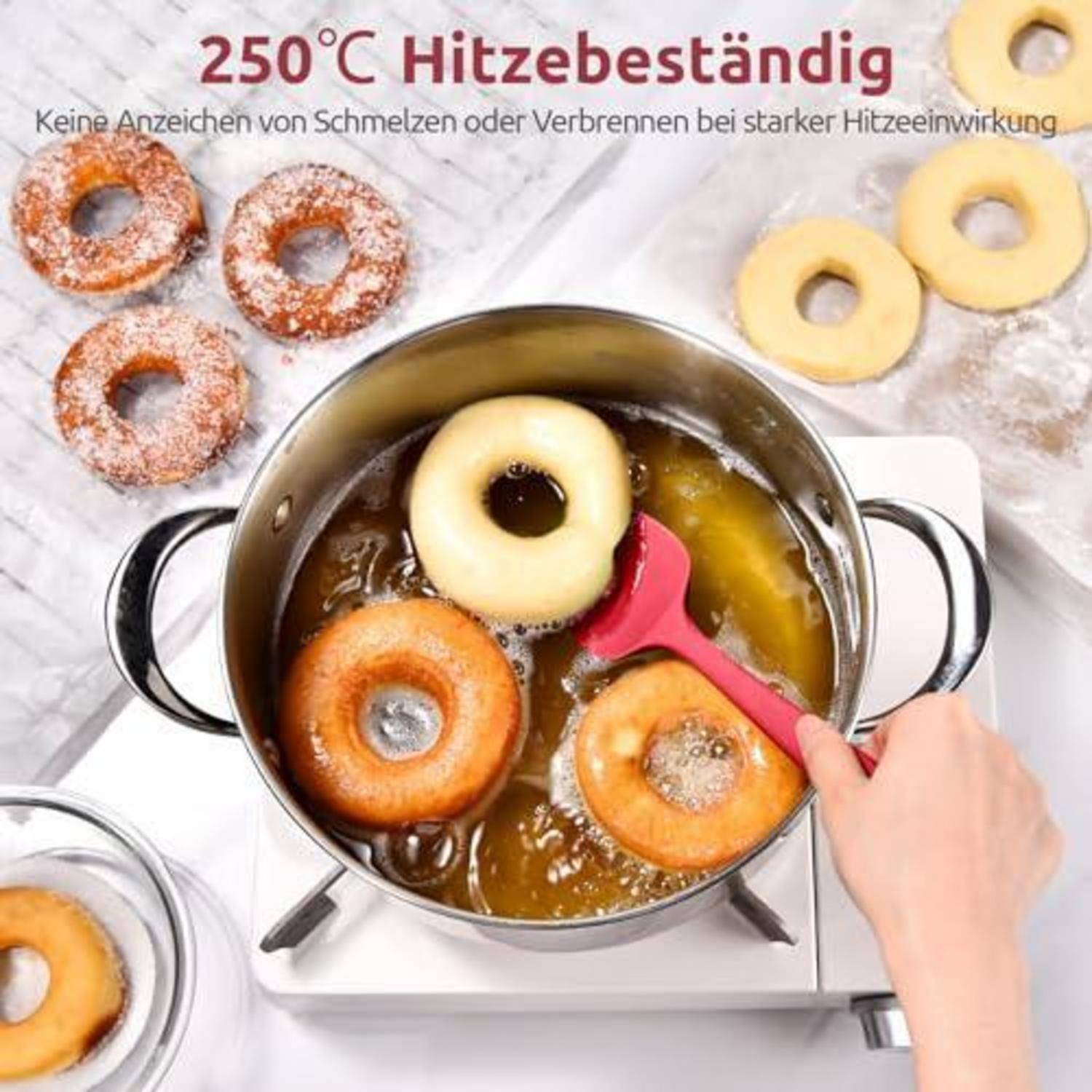 Silikon Löffel Spatel 29cm Rot 250℃ Hitzebeständig
