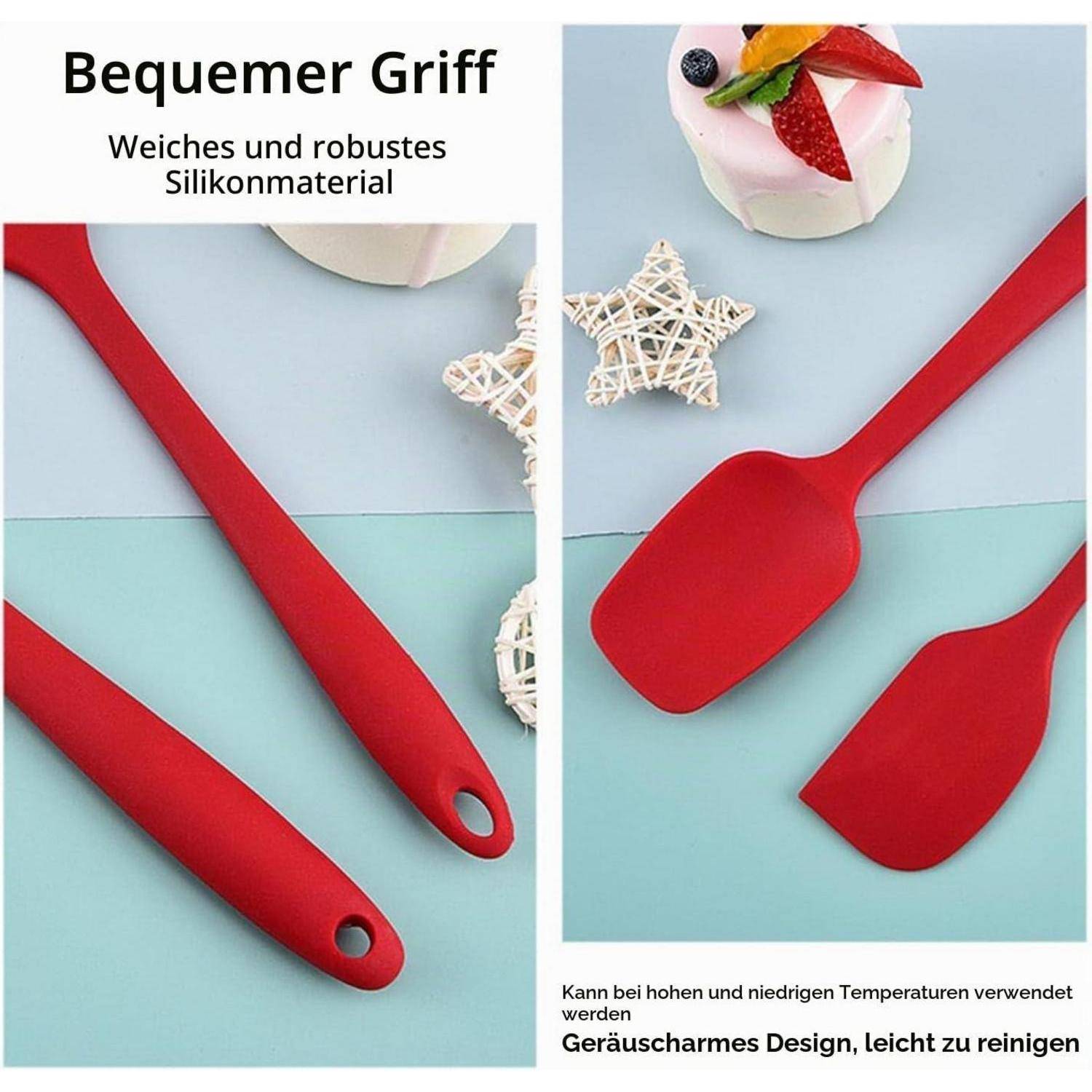 Rote Silikonspatel mit der Aufschrift 