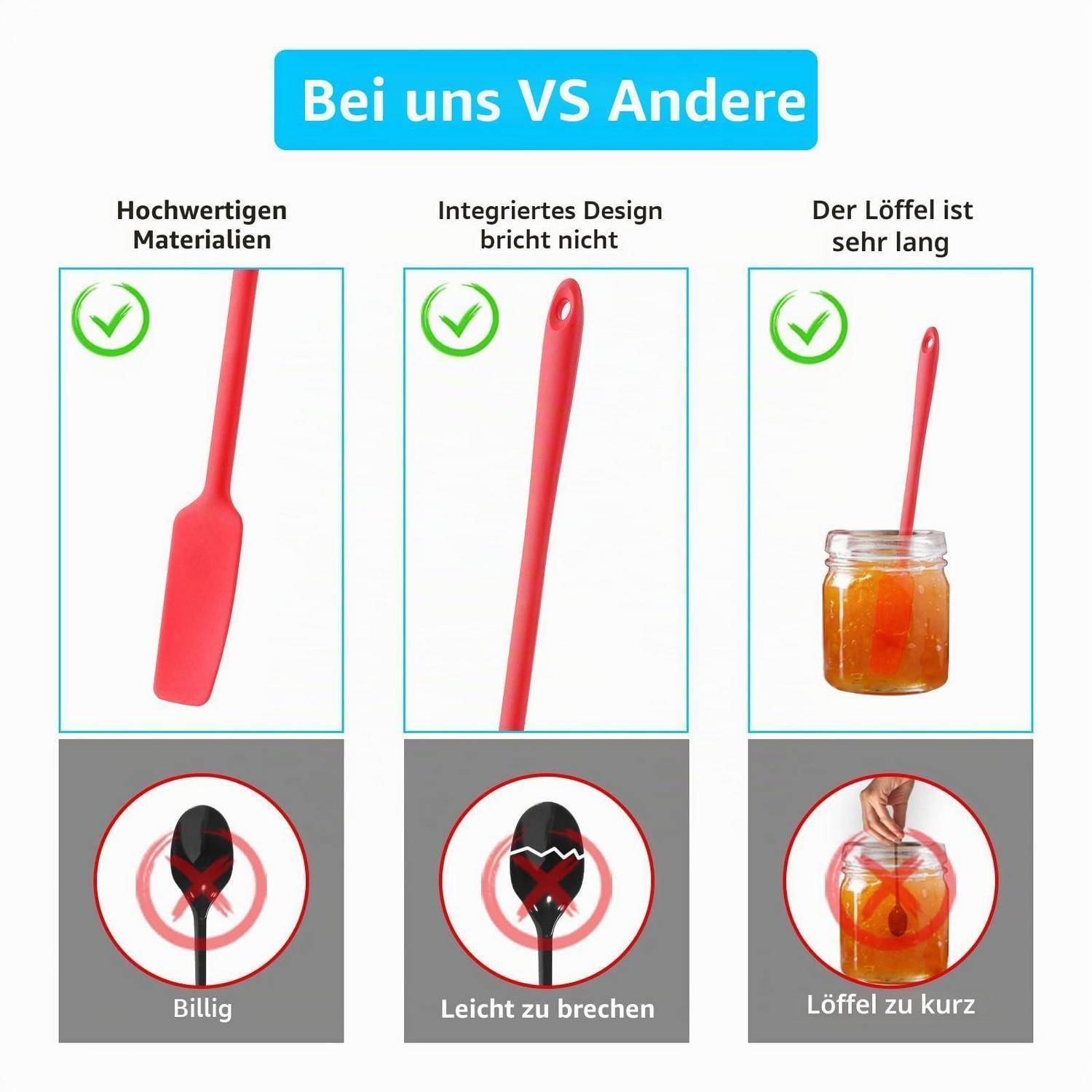 Vergleichsgrafik mit dem Titel „Bei uns VS Andere