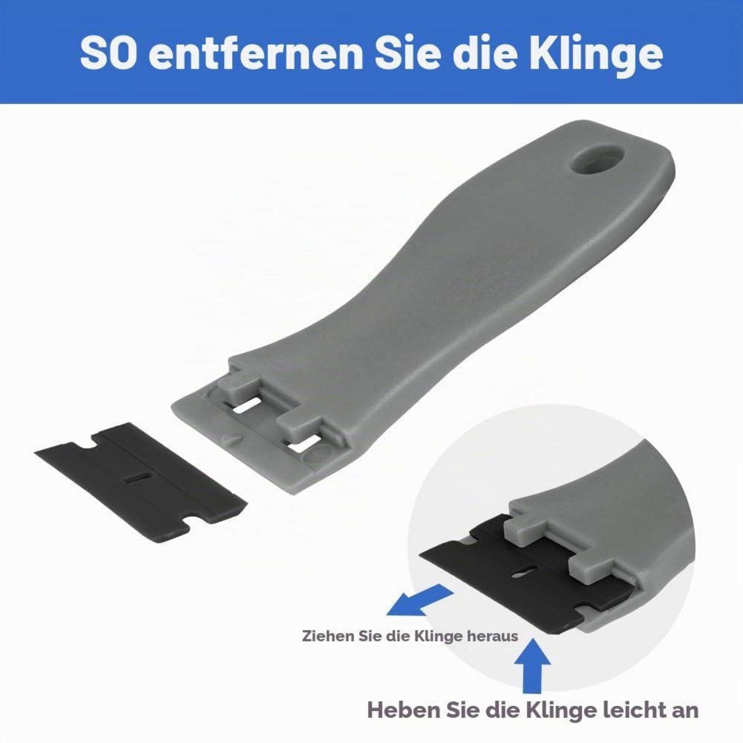 Keramikschaber Set mit 20 Kunststoffklingen Grau