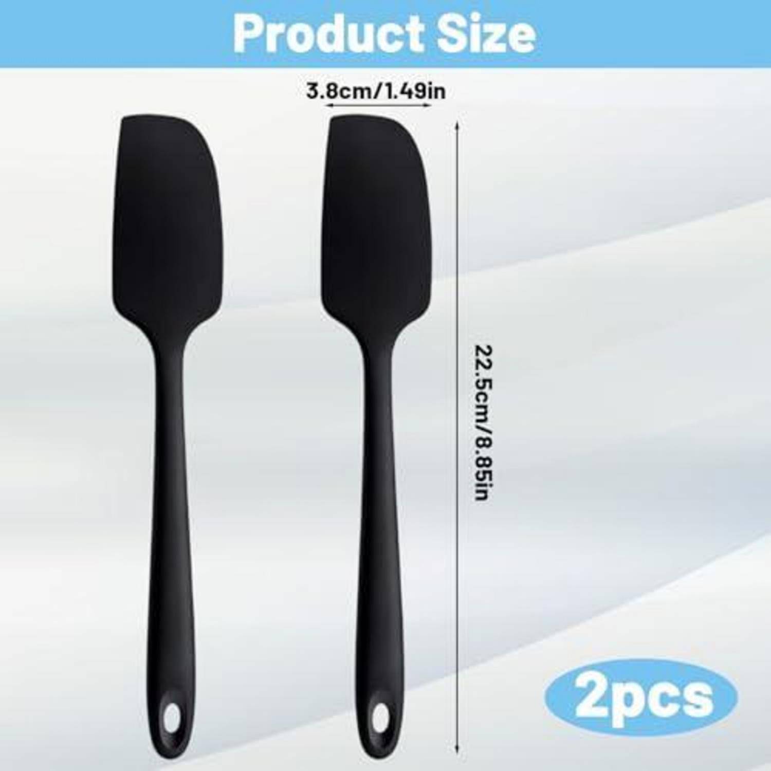 Produktgrößengrafik mit zwei schwarzen Spachteln, jeweils 22,5 cm groß und 3,8 cm breit, gekennzeichnet mit „2er-Set