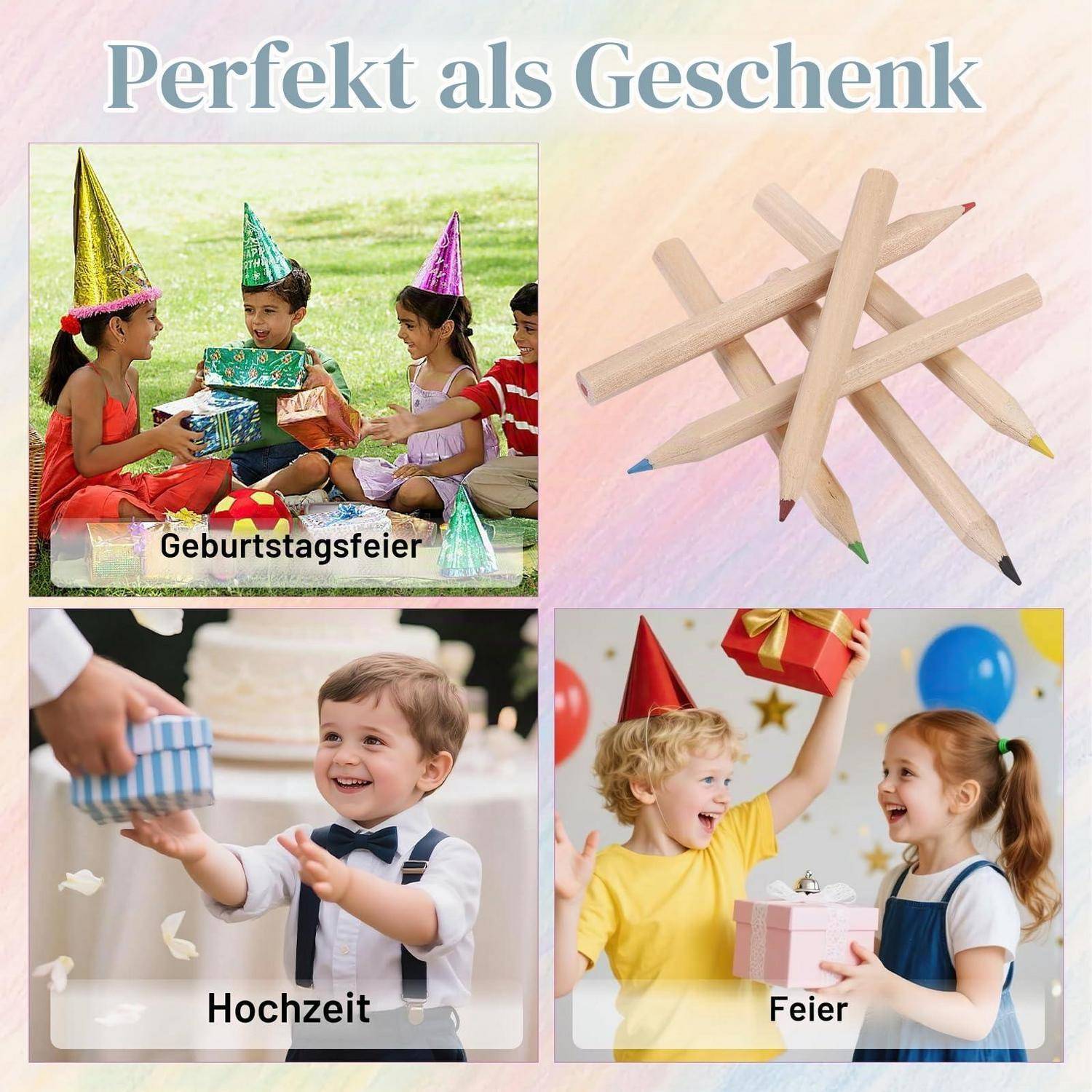 Deepton Buntstifte Set 300 Stück 50x6 Farben mit 8 Spitzern