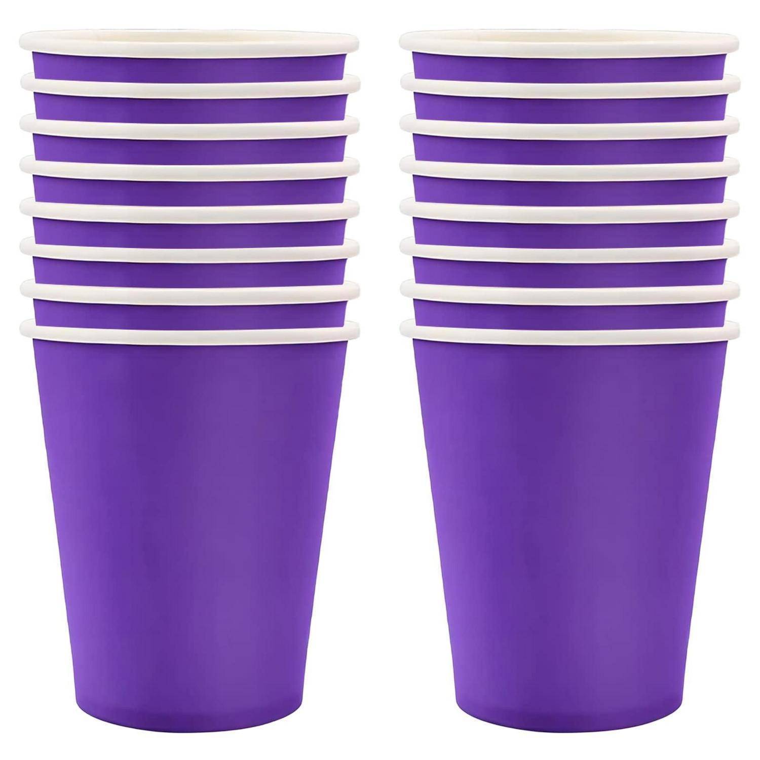 16x Pappbecher Lila 266ml Einwegbecher für Partys & Veranstaltungen