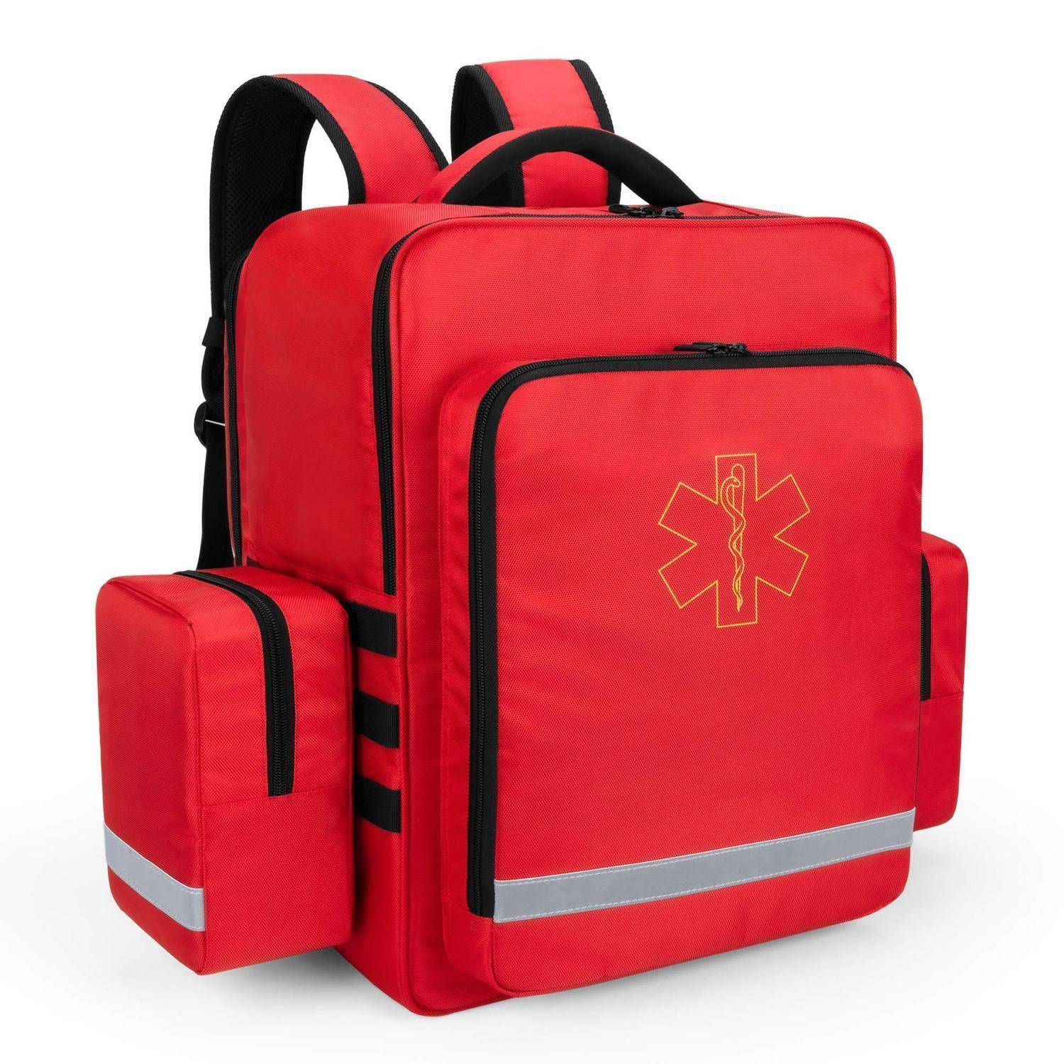 Trunab Notfallrucksack leer Rot 34x20x46cm mit vielen Taschen
