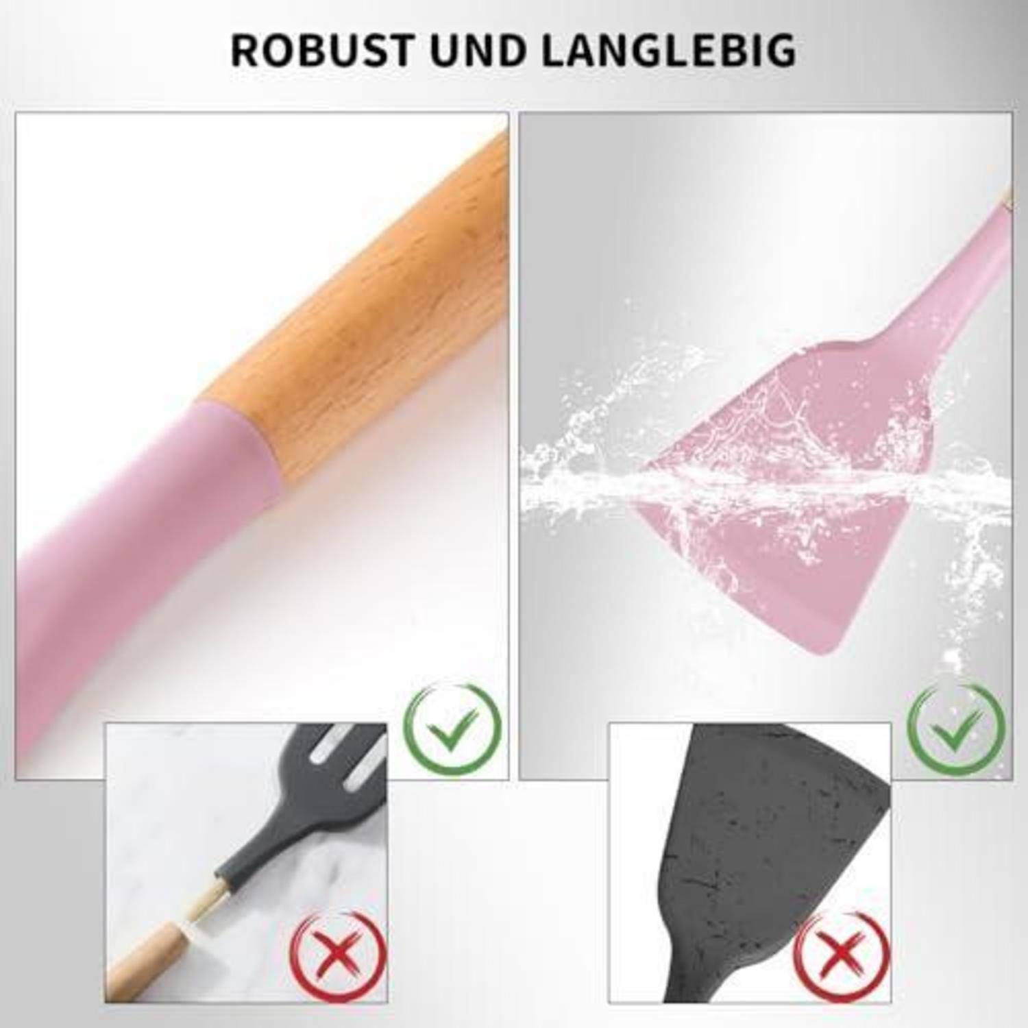 Vergleichsgrafik mit dem Titel „ROBUST UND LANGLEBIG