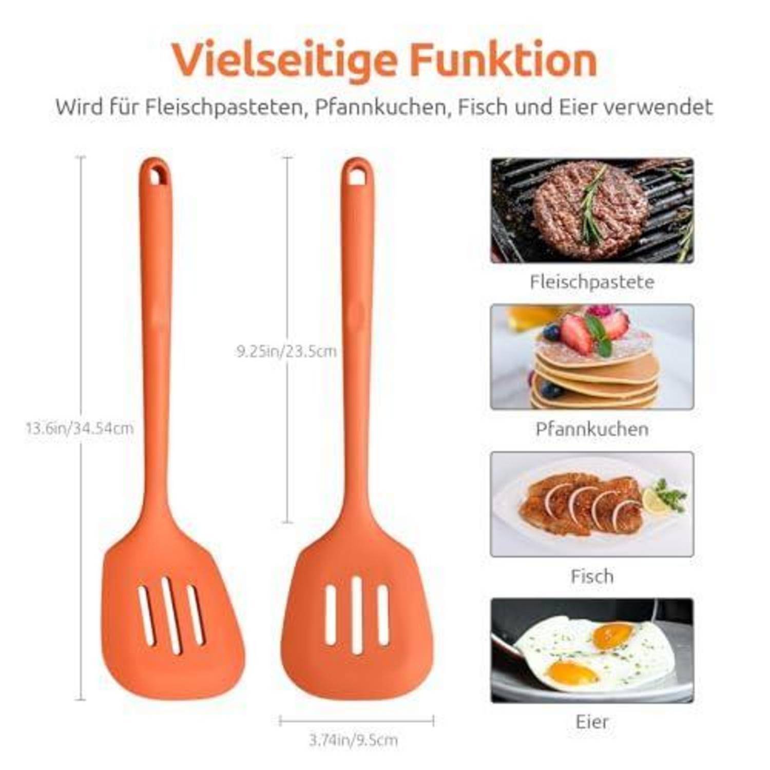 Schlitz-Spatel Silikon 315℃ hitzebeständig Orange 34.5cm