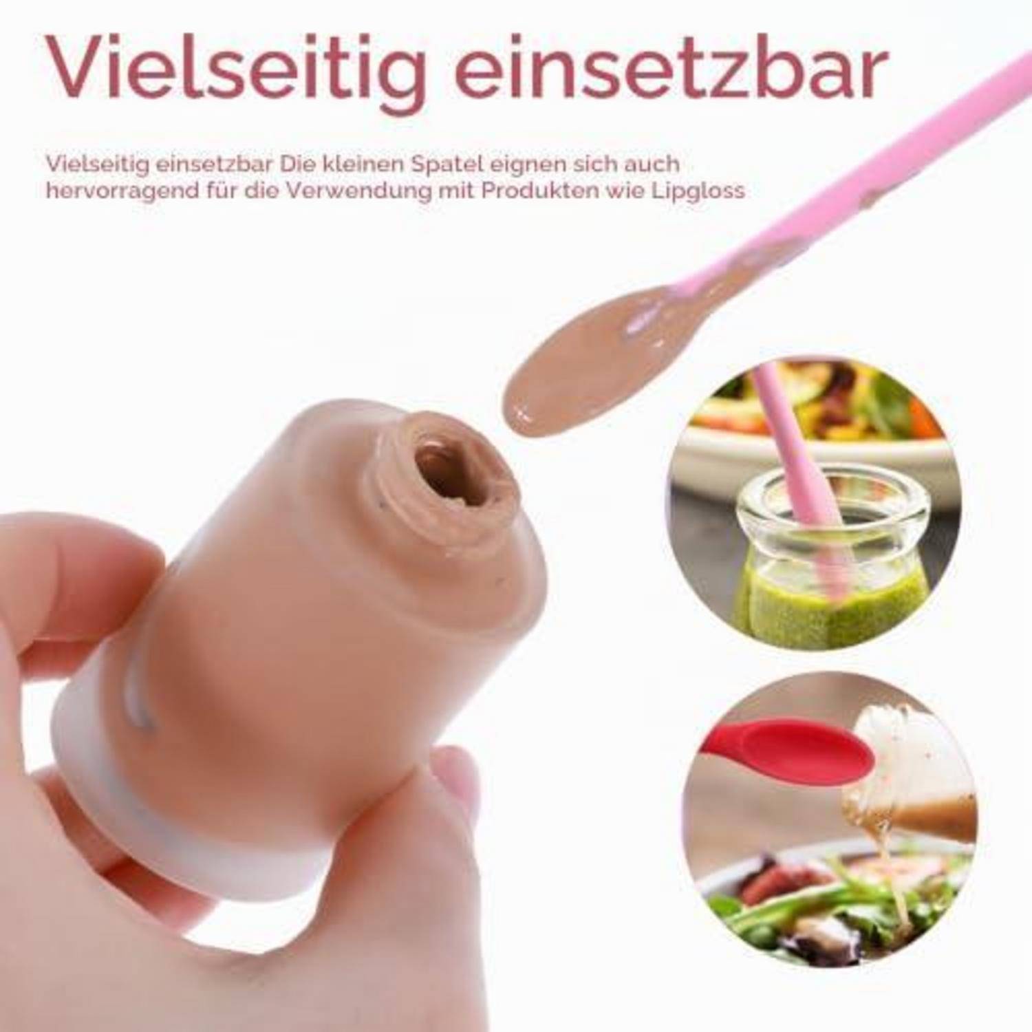 Oruola 3er Set Kosmetikspatel Silikon Wiederverwendbar Mehrfarbig