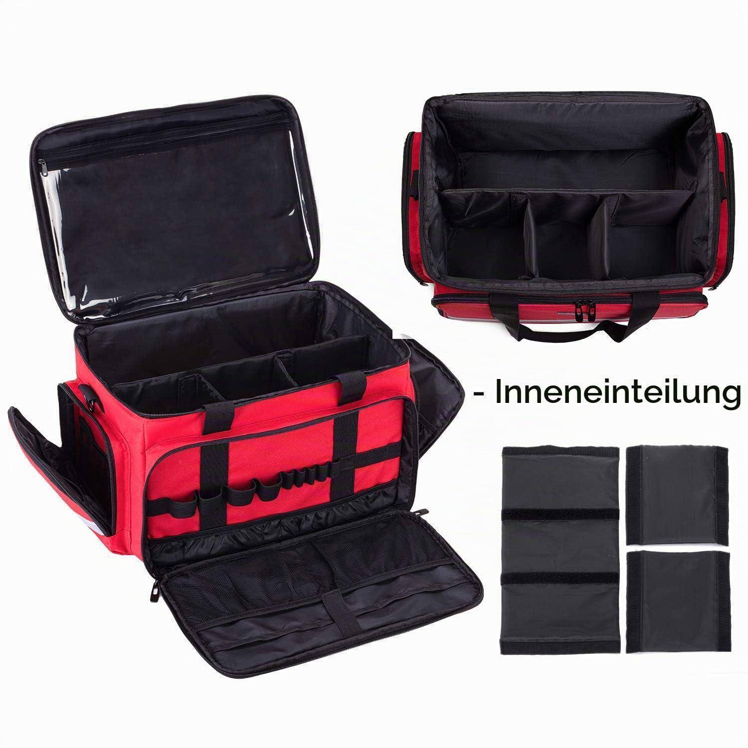 CURMIO Tragbare Medizintasche Rot, Erste Hilfe Tasche Leer, 40cm