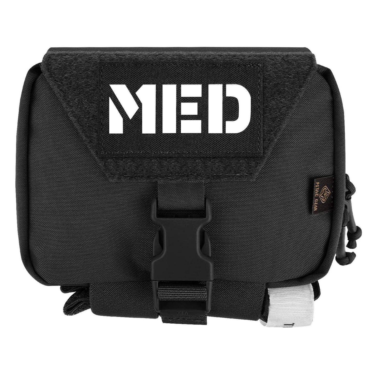 Schwarze Erste-Hilfe-Tasche mit 