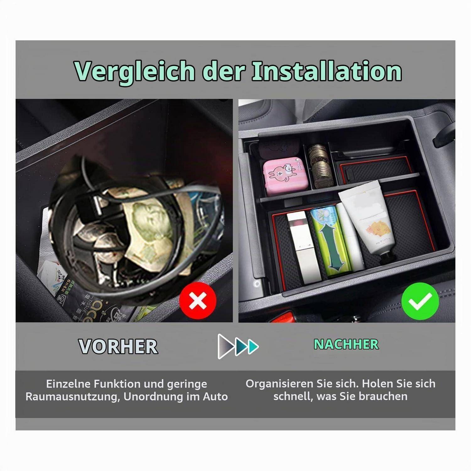 Mittelkonsolen-Organizer für Tucson NX4 2021-2023 Automatik Rot
