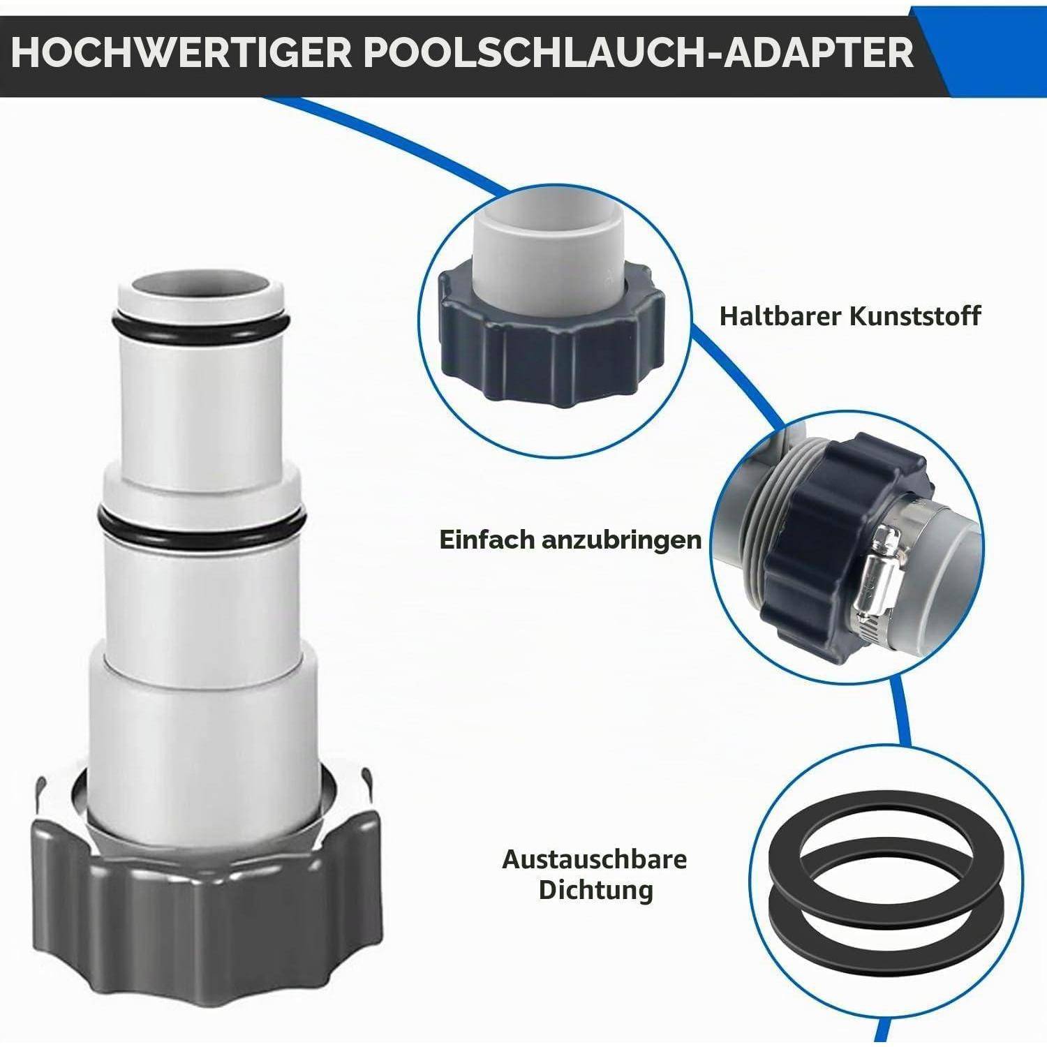 Poolschlauch Adapter Set für Intex Pumpen 32/38mm