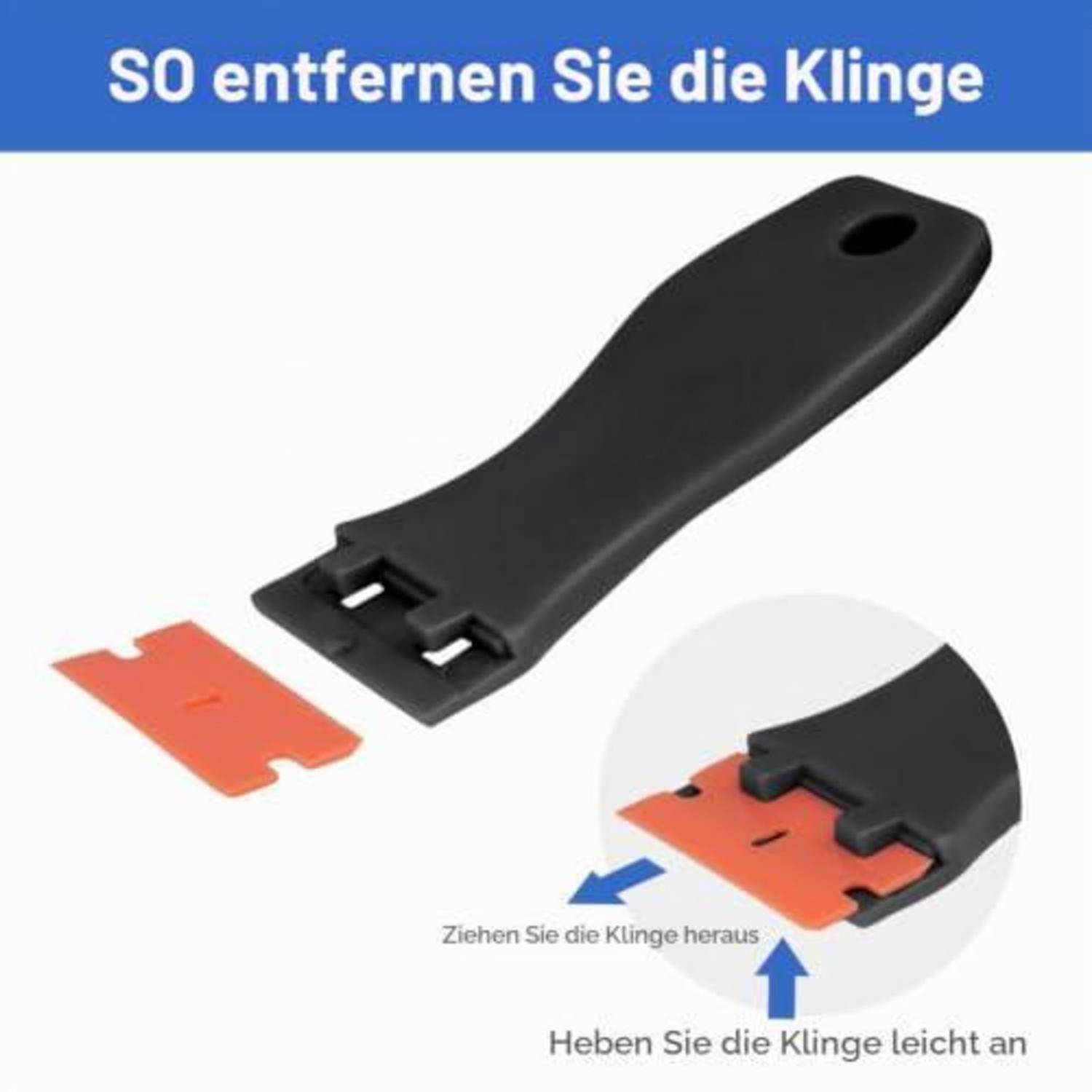 Schaber-Set 2 Stück mit 120 Kunststoffklingen Schwarz