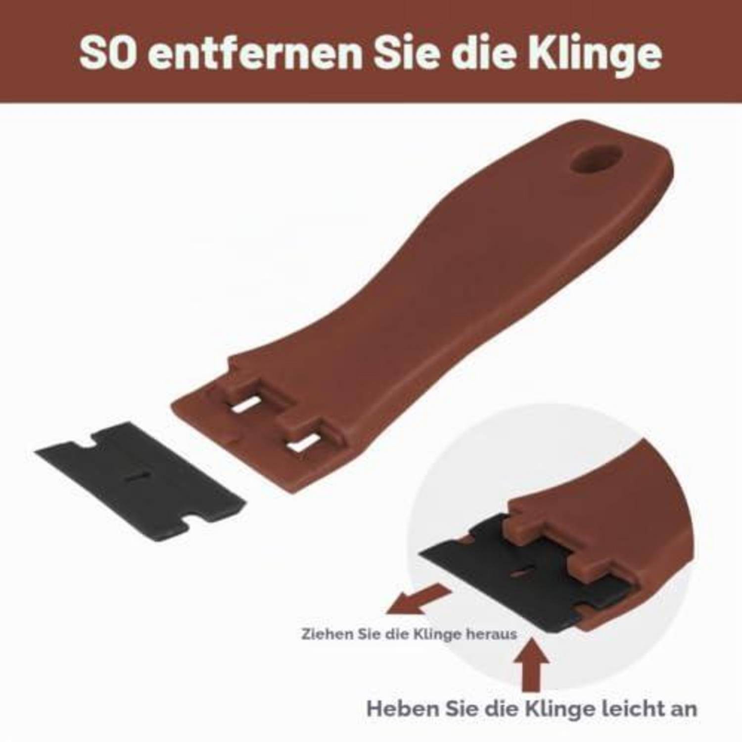 Keramikschaber Set mit 20 Kunststoffklingen Dunkelrot