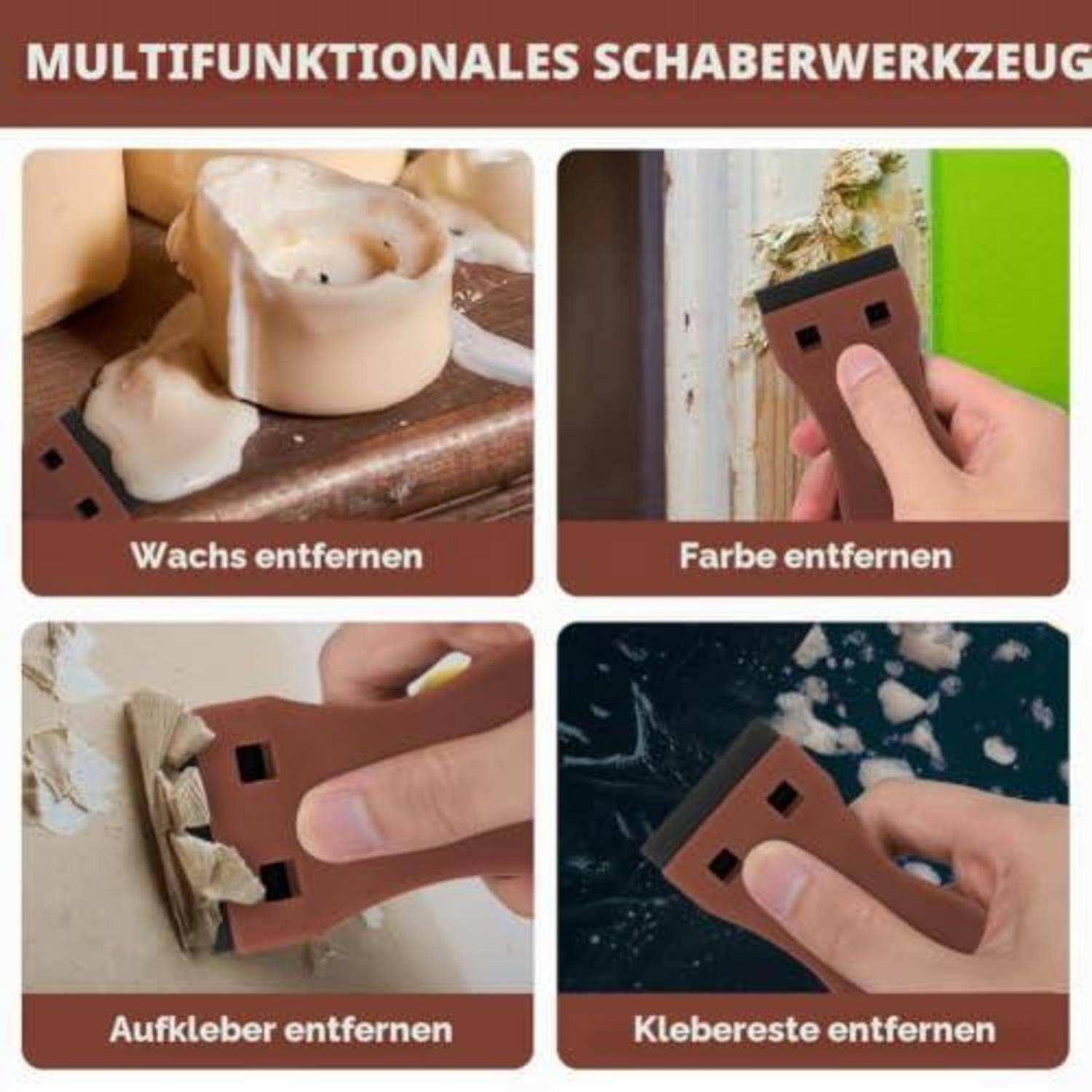 Keramikschaber Set mit 20 Kunststoffklingen Dunkelrot