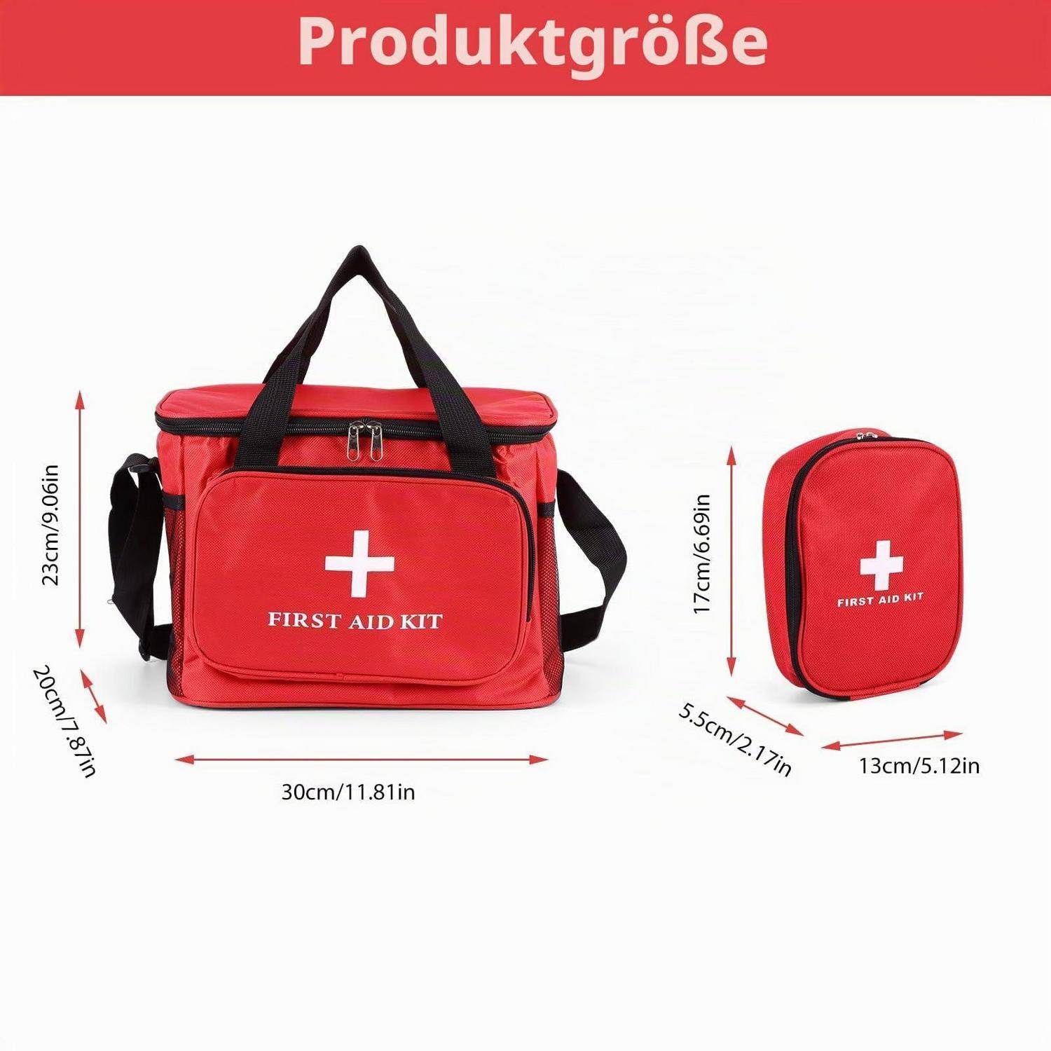 Produktgrößendiagramm, das eine rote 