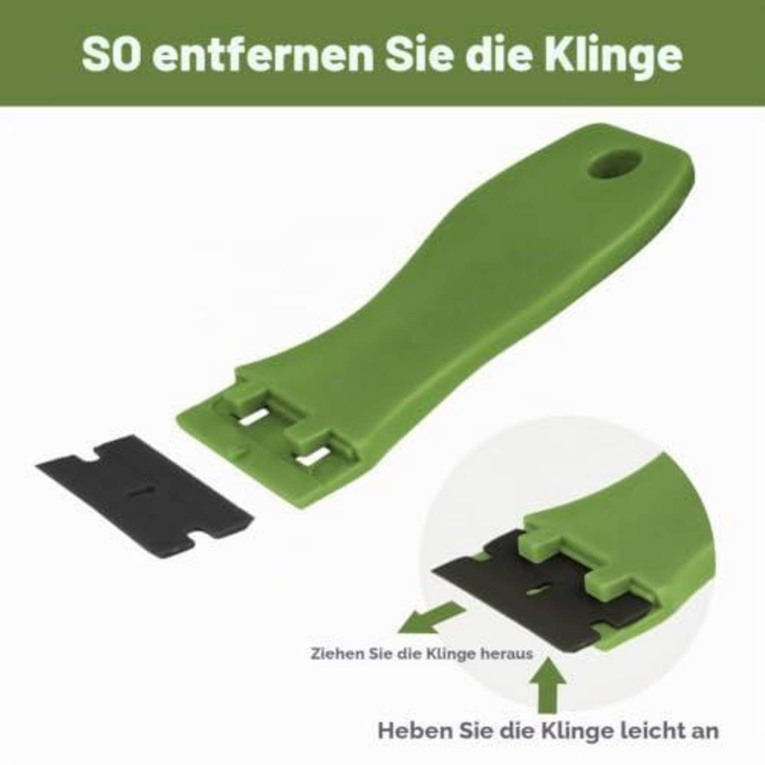 Flintronic Schaber mit 20 Kunststoffklingen Grün